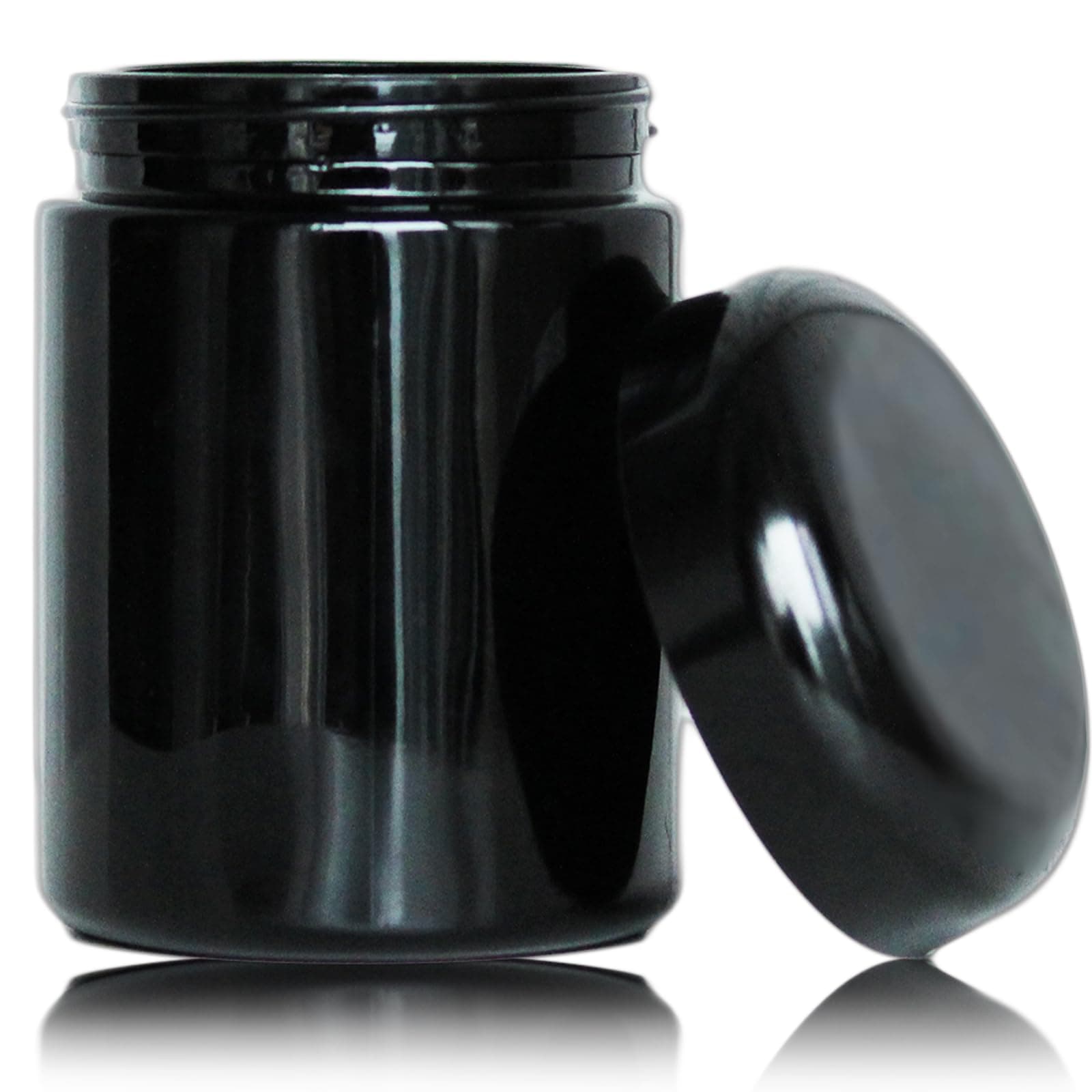 Black Glass Storage Container Jar 250ml Half Oz with UV Protection for Spice Coffee