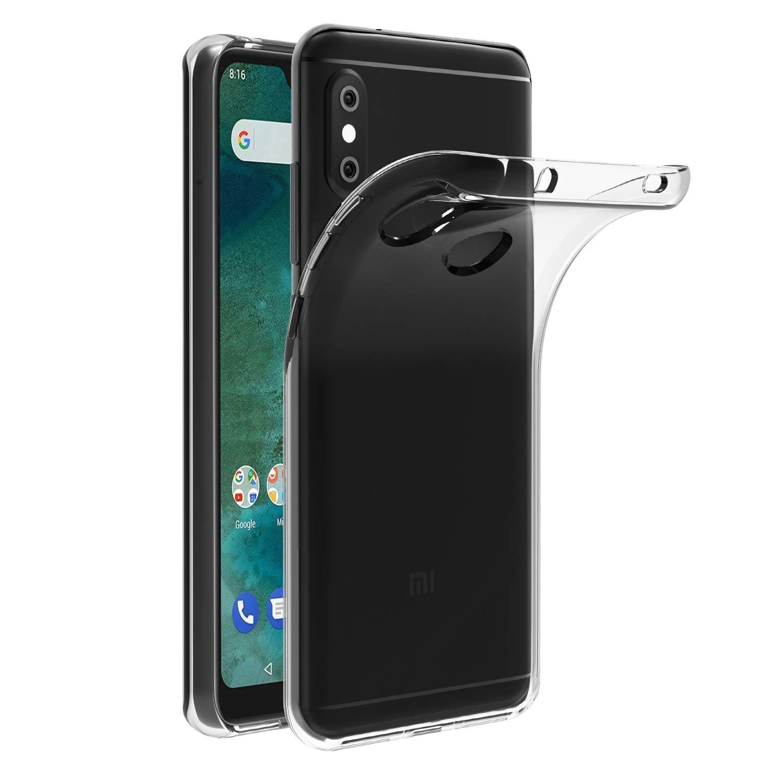 MaiJin Case for Xiaomi Mi A2 Lite/Redmi 6 Pro (5.84 inch) Soft TPU Rubber Gel Bumper Transparent Back Cover
