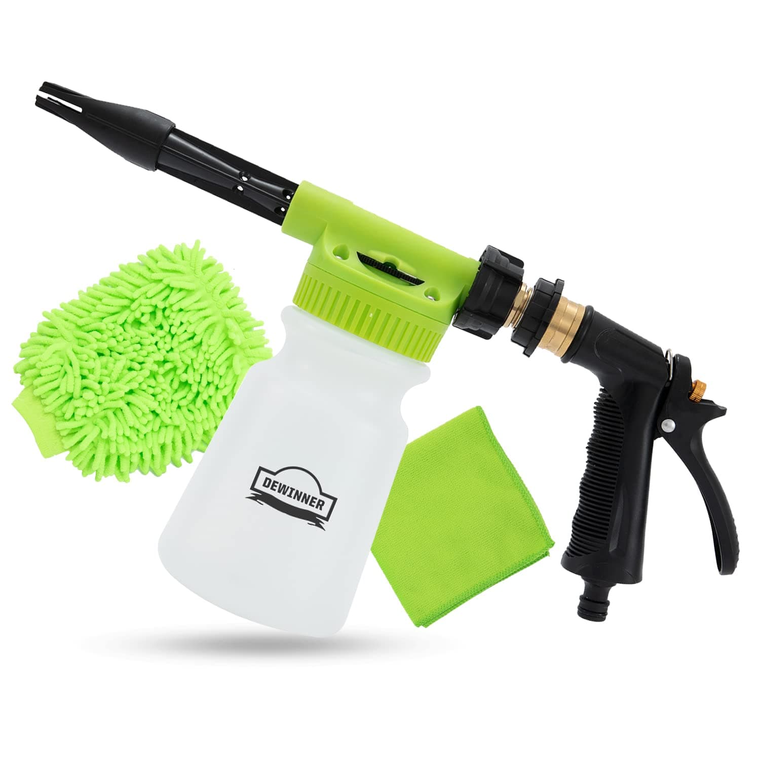 Car Wash Foam Cannon, DEWINNER Foam Blaster, Quick Release Soap Washer gun, Quick Connect to Garden hose Snow Lance, Auto Washer Sprayer, With Cleaning Kit