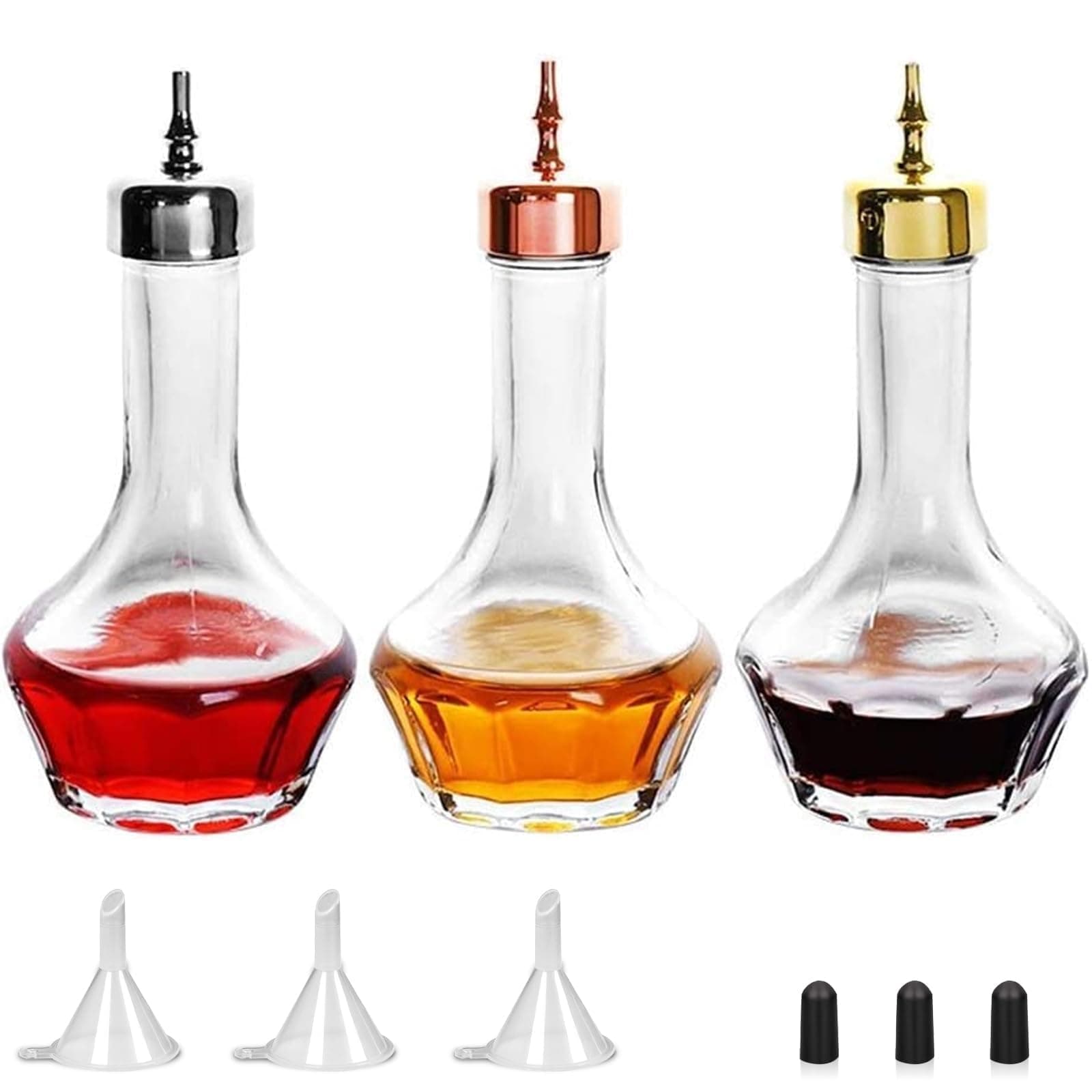 Bitters Bottle Set Glass Dash Bottle with Dasher Top 1.7oz Professional Bar Tool for Cocktail Great for Bartender Home Bar (3)