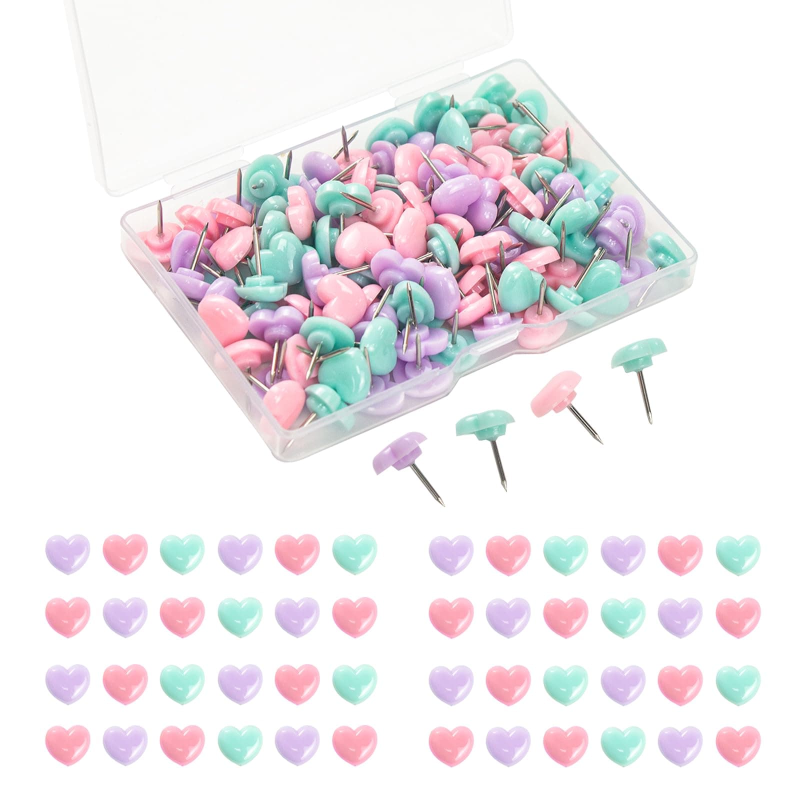 200pcs Push Pins for Cork Board,Tacks and Push Pins with Number,Map Pins Photo Thumb Tacks for Office School Wall Bulletin Board(Macaron)