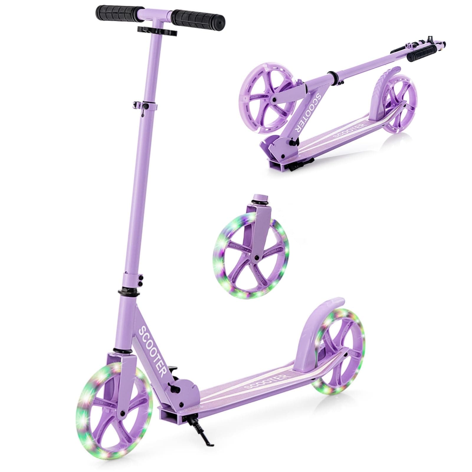 2 Wheel Kick Scooter, Foldable Scooters with Adjustable Height & Light Wheel, Stunt Sport Scooter for Kids Teens or Adult