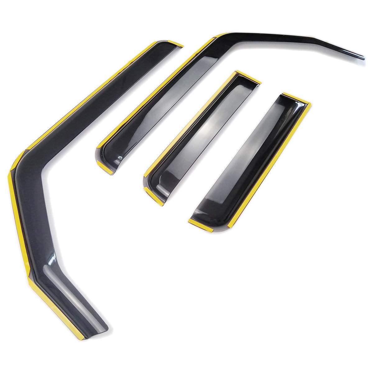 XBEEKin-Channel Side Window Deflectors Ventvisor Front and Rear Visors for 2018-2021 Jeep Wrangler JL and Gladiator JT 2020-2021 Accessories (4-Door)