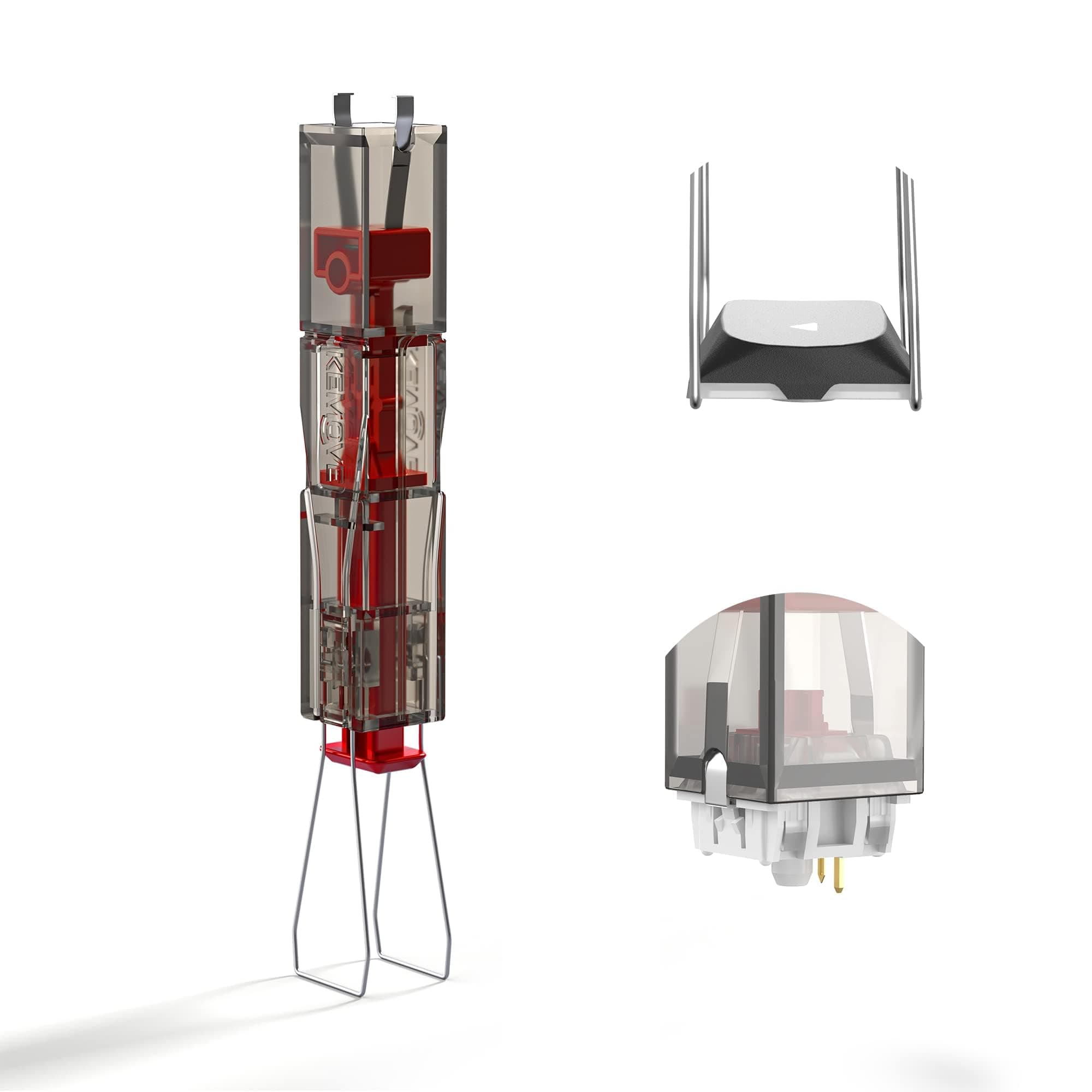 P10 2-in-1 Switch Puller Keycap Puller for Mechanical Keyboard, 304 Stainless Steel Key Switch Keycap Puller, Easily Remove and Replace Gaming Keyboard Switches and keycaps - Black Translucent