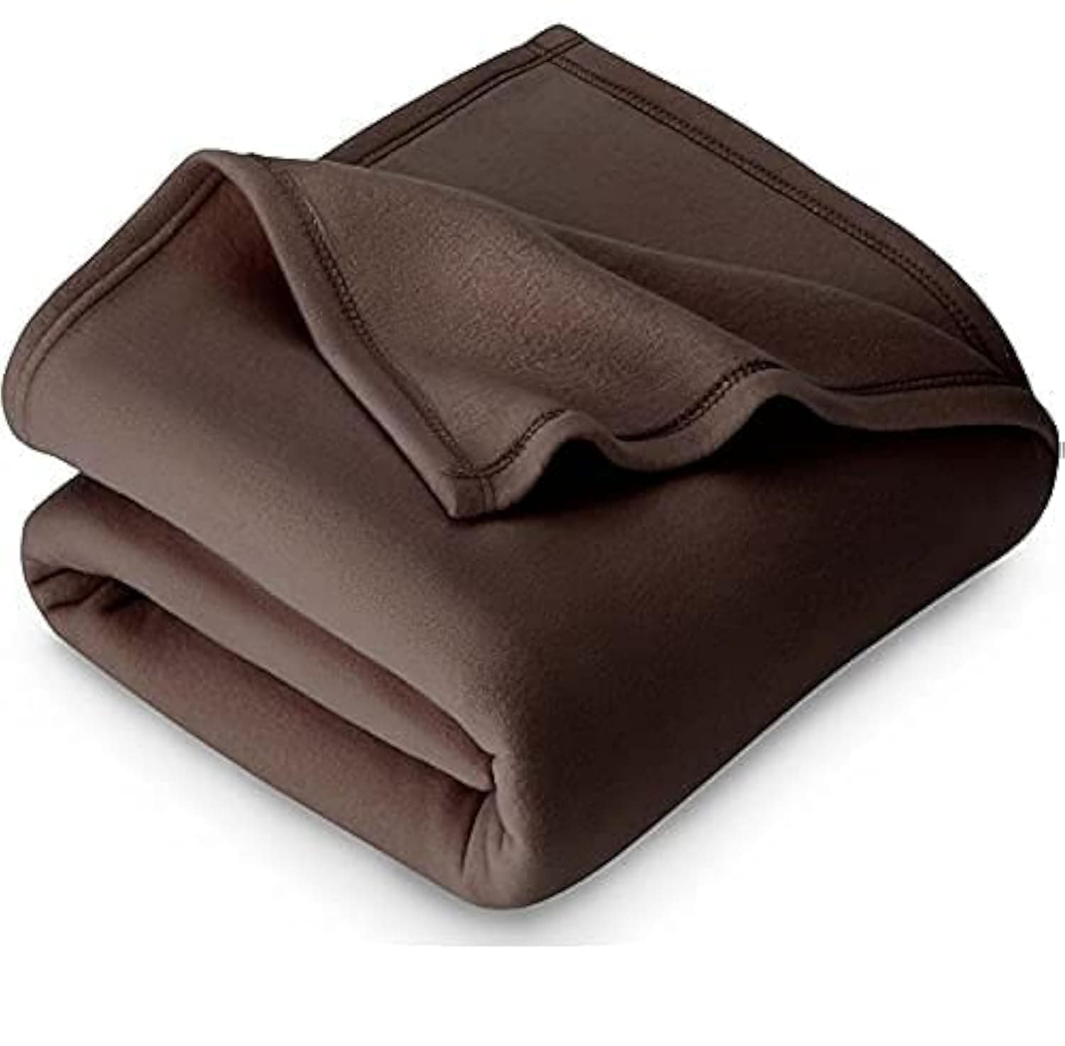 300 TC All Season Solid/Plain Lightweight Polar Fleece Single Bed Blanket (152 x 230 cm, Brown)
