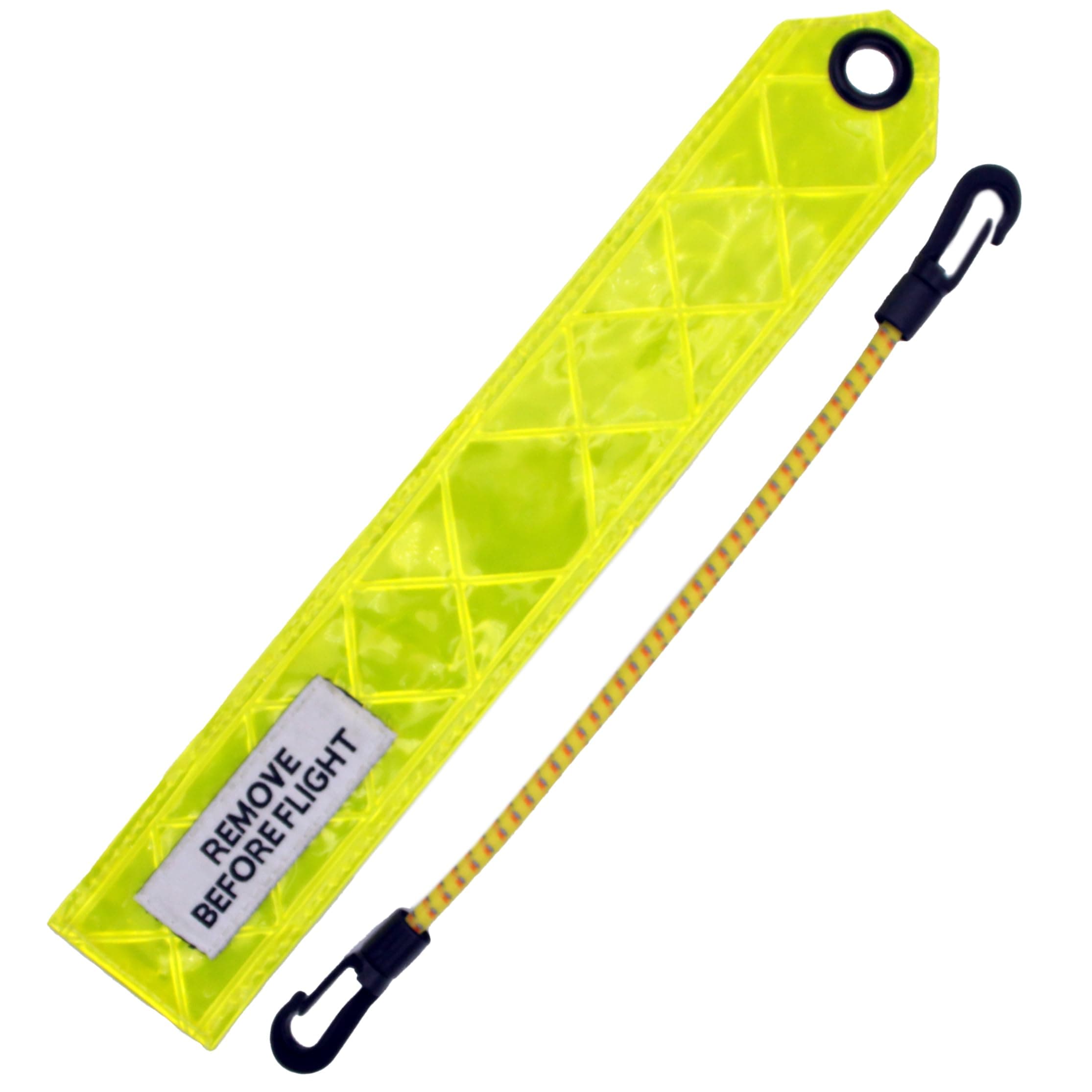 WICKS Remove Before Flight Streamer with High Visibility Design. Features Hi-Viz, 12" Long Streamer with 10" Bungie Chord with Clips. Also Makes Great Keychain Lanyard for Aviation Fans.