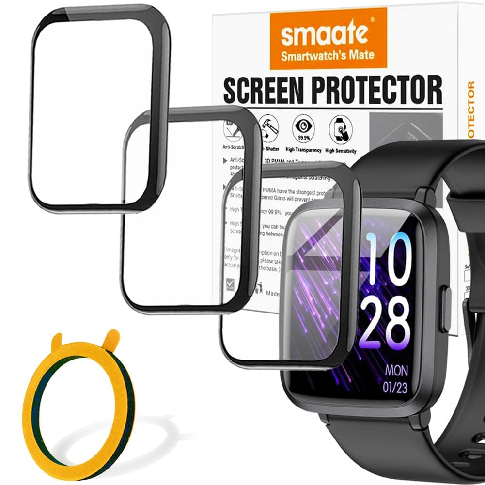 3D Screen Protector Compatible with 1.3 inches ID205L Smart Watch, and ID205 ID205U ID205G Veryfitpro LIVIKEY 1.3” smartwatch, 3-PACK, NOT compatible with 1.83" GRV FC1 or 1.8" fitpolo IDW19