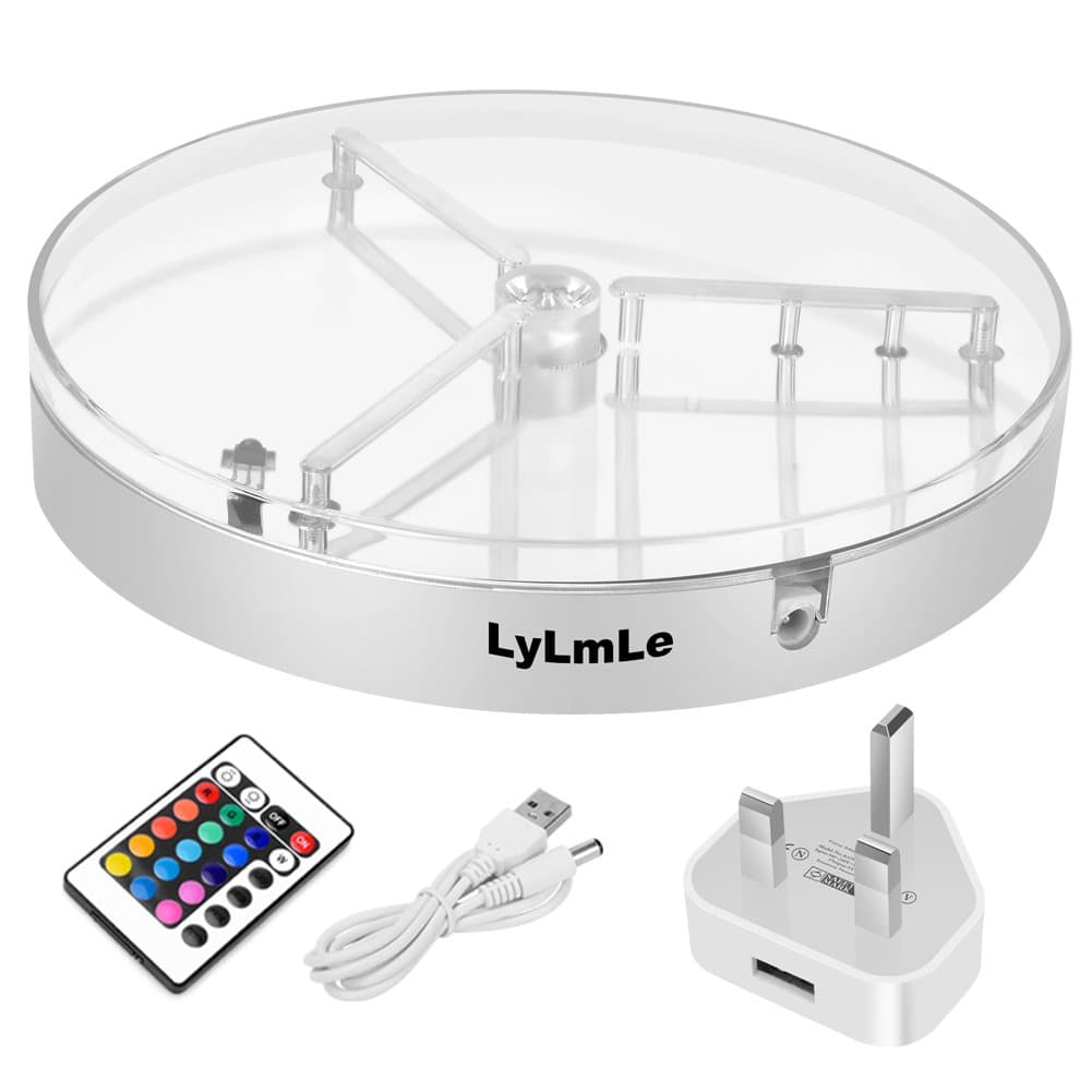 Vase LED Base Light, Led Lights Base for Crystal Glass, Wedding Centrepiece Led Light Decoration Multicolor Led Coasters by LyLmLe(20CM)