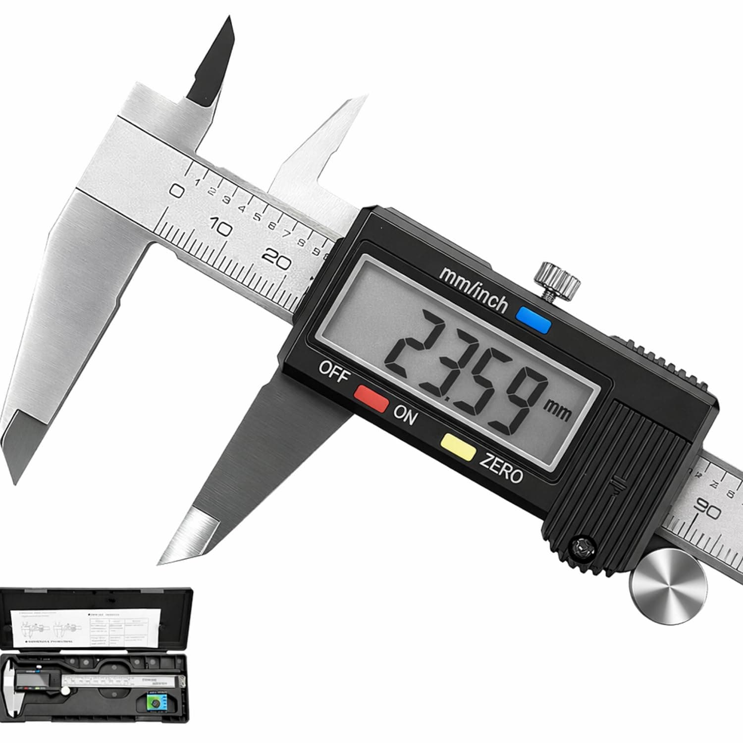 Waterproof Digital Vernier Caliper – Stainless Steel Electronic Measuring Tool (0–150mm / 0–6 Inch) with LCD Display, Inch/MM Conversion, IP54 Protection(a-150mm)
