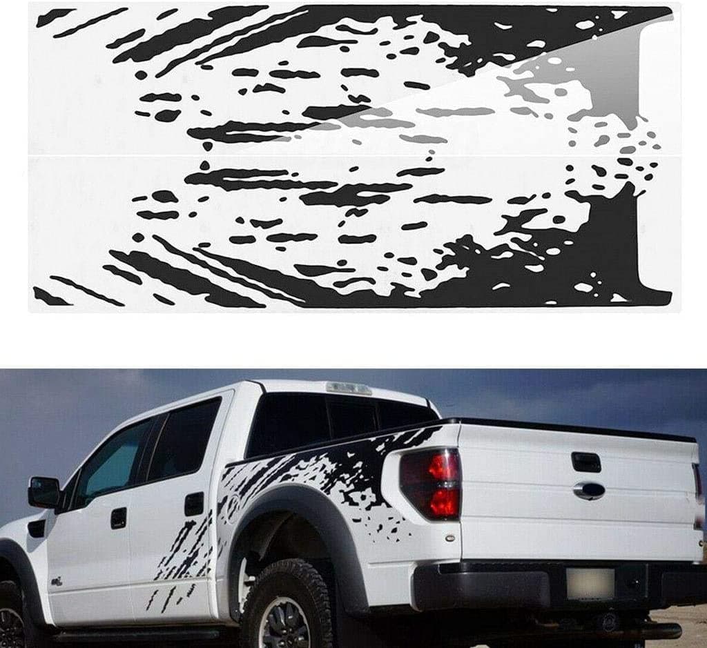 DesirePath Universal Car Auto Body Side Bed Mud Splash Kit Racing Decal Sticker Vinyl Decoration Accessories for Ford Raptor SVT F-150 2009-2018 Red