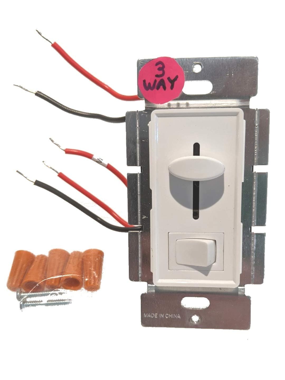 PWM LED Slide Dimmer 8A (Wall Plate) Low Voltage 12v/24v DC (3-Way)