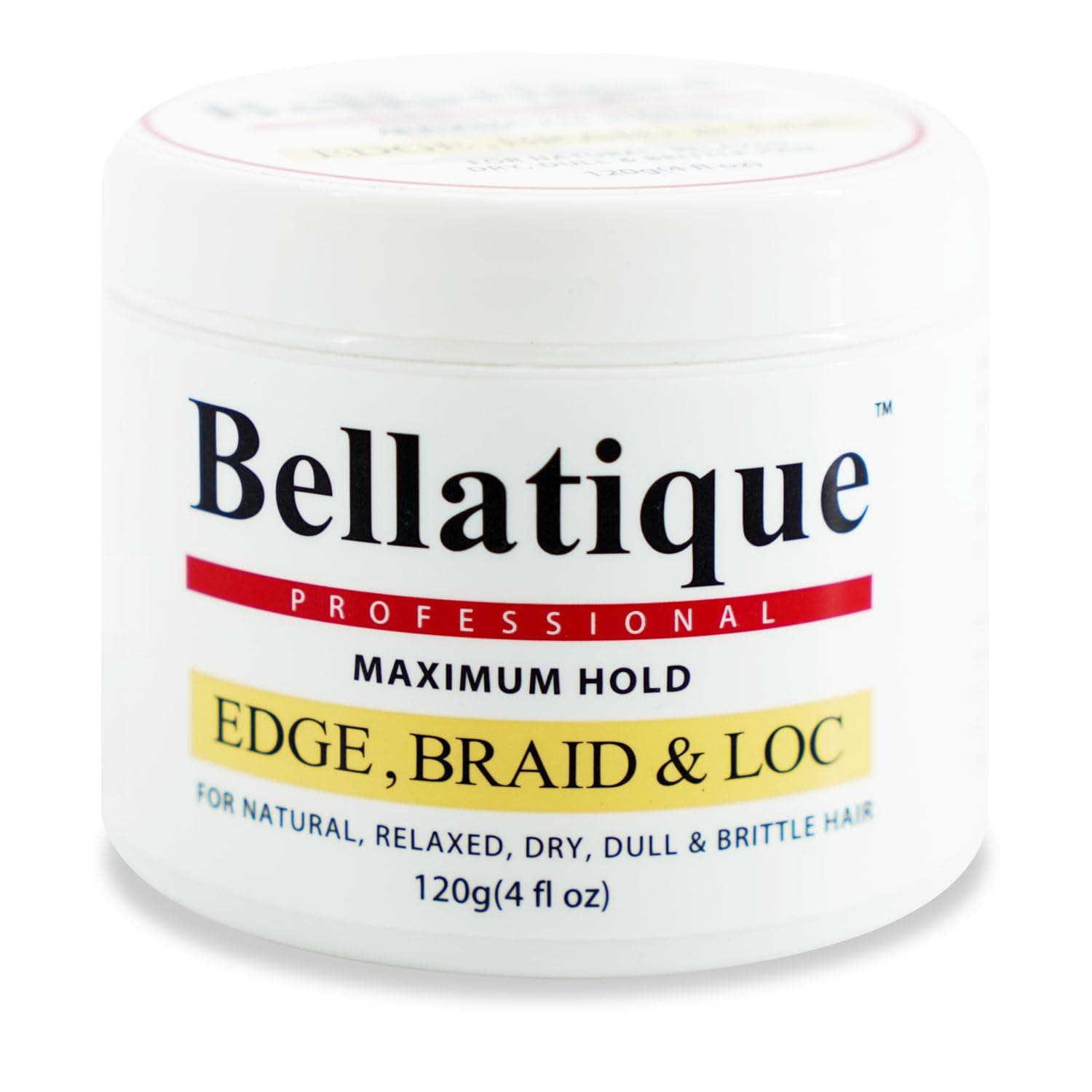 Edge, Braid, & Loc Maximum Hold Edge Control & Braiding Gel (4 oz) Natural, Relaxed, Dry, Dull Hair - No Flaking or Whitening, Fast Drying, High Shine