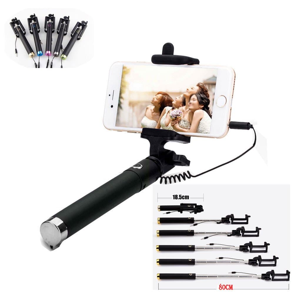 Universal Selfie Stick, Extendable Selfie Stick for Iphone and Android Smartphone Don't Need to Charge (Black)