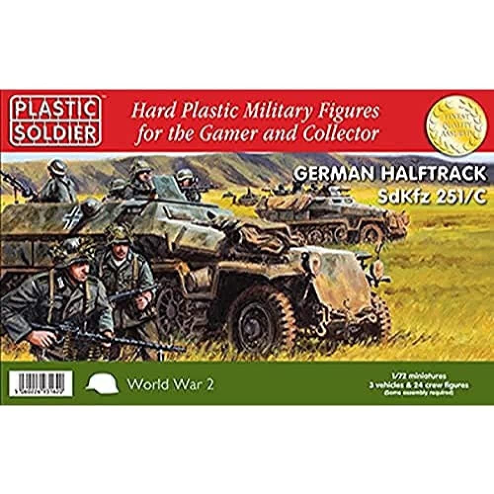 Plastic Soldier Easy Assembly German Sdkfz 251/C Halftrack 1/72nd Miniature, Multicolor