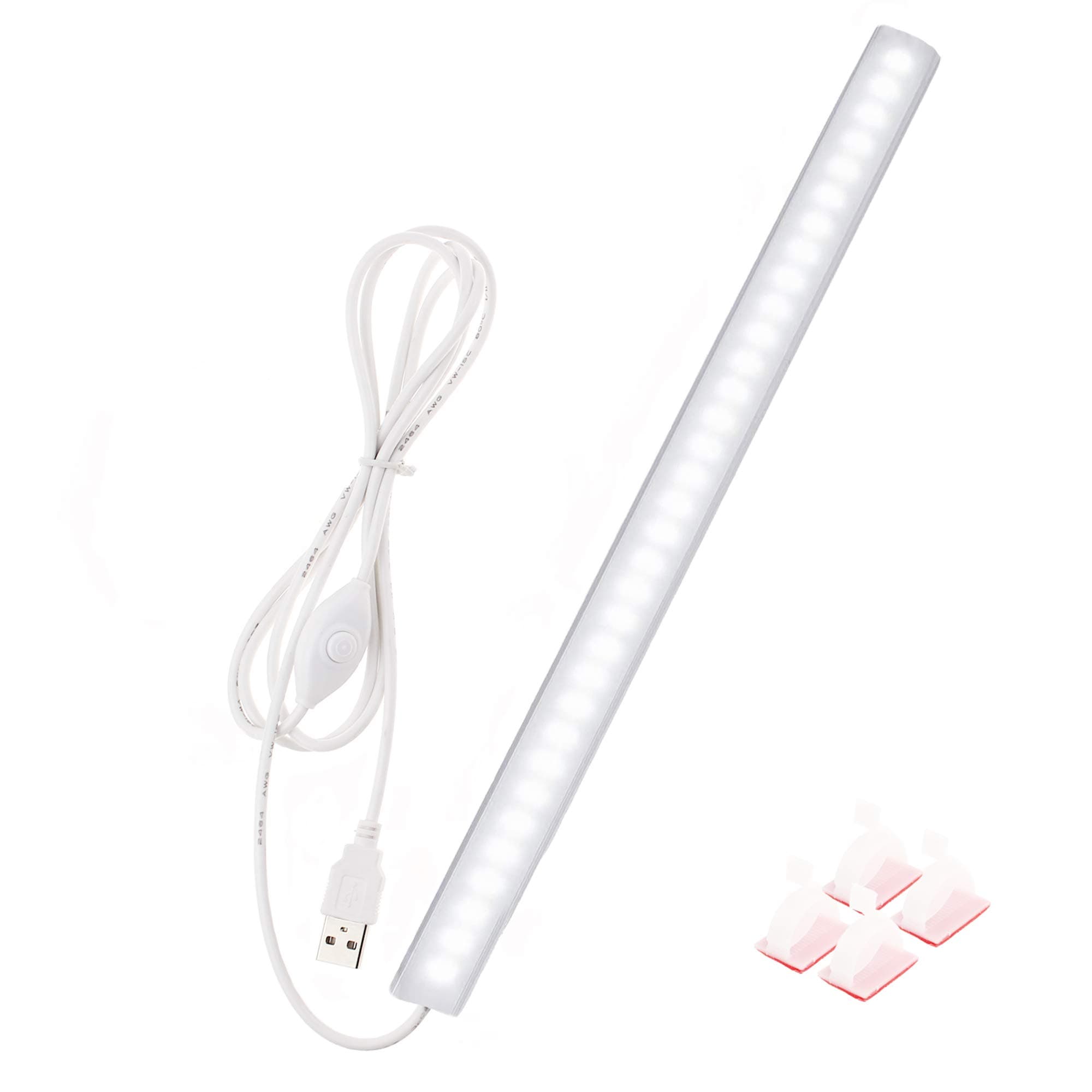 12 Inch Under Cabinet LED Light with Memory Function, Cold White 6000K, Slim Dimmable Workbench Light, Without Plug