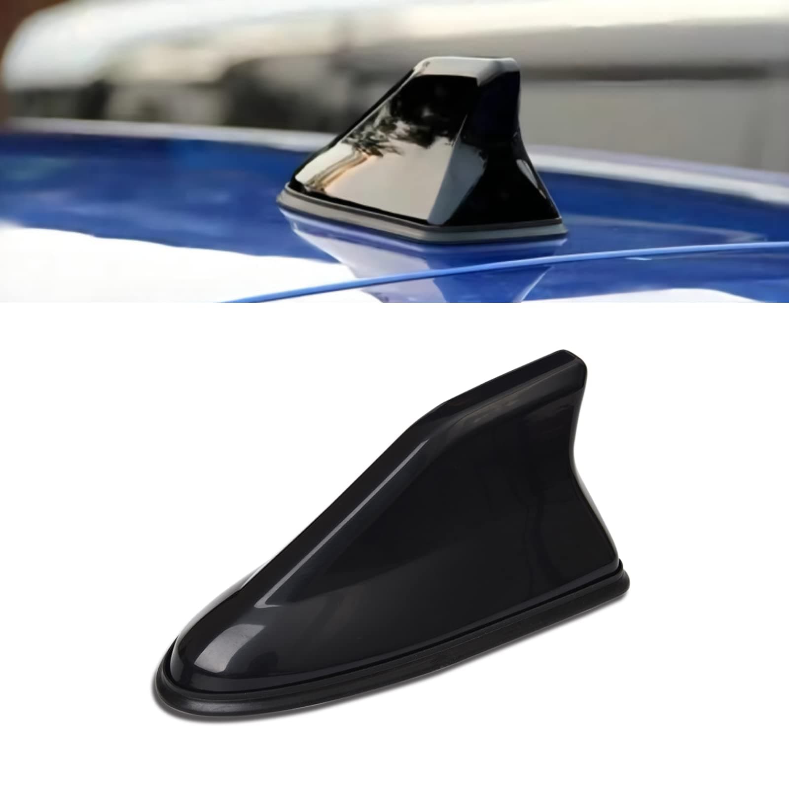 1 Pack Shark Fin Antenna Cover, Antenna Tail Modification Special, Replacement Car Roof Decorative Antenna Cap, for 6.29" x 3.11" Radio Antenna (Black)