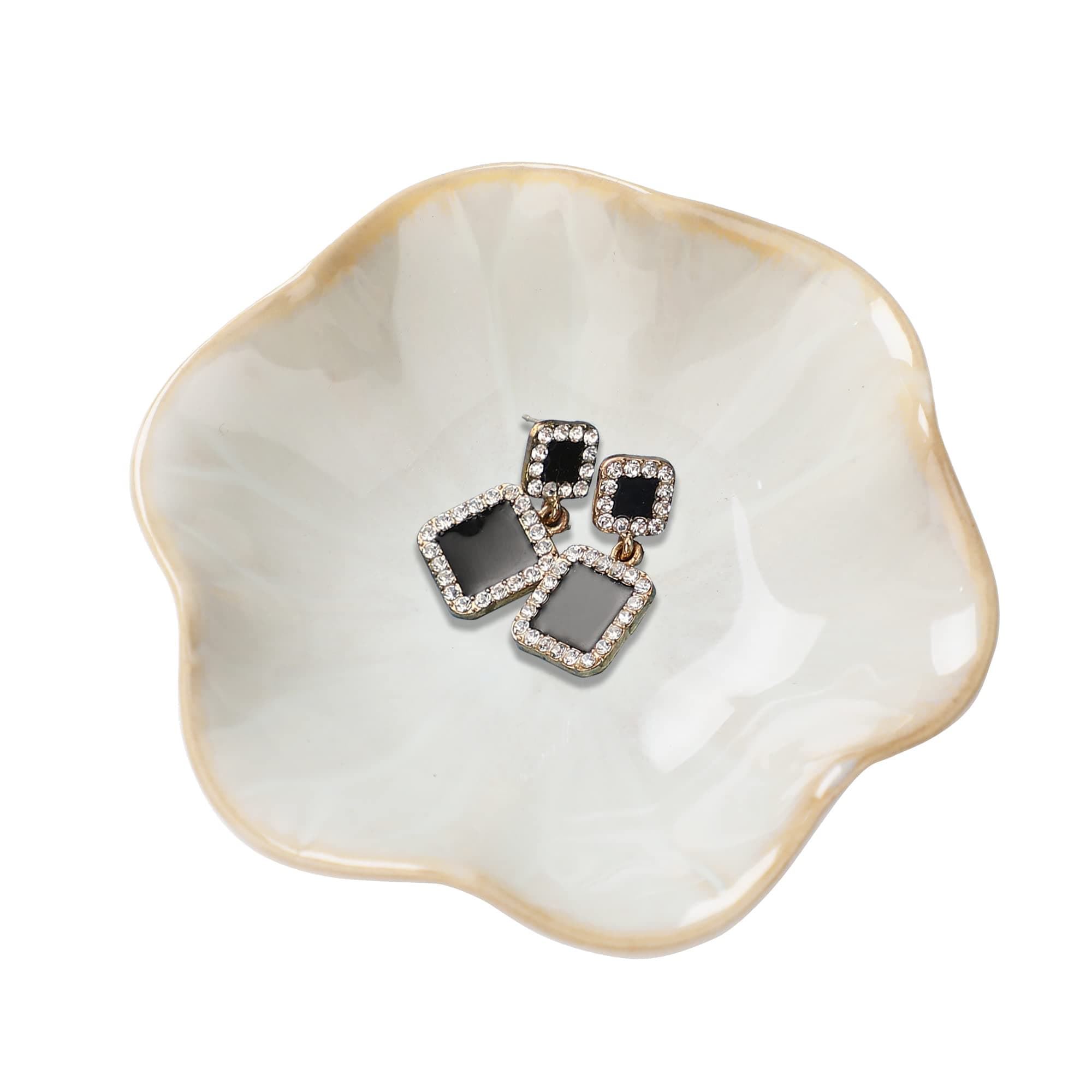 Binoster Ceramic Jewelry Dish, Leaf Jewelry Tray, Key Tray, Jewelry Holder, Small Ring Dish Holder, Jewelry Plate, Trinket Tray, Catchall Tray, Nightstand Decor for Entryway Table, Room Decor