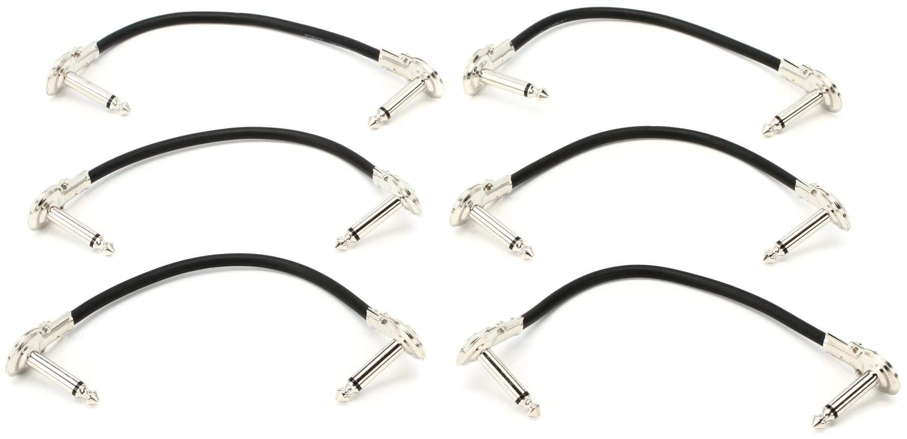 IRG-600.5 Low-Profile Right-Angle Guitar Patch Cable, 6 Inch (6-Pack)