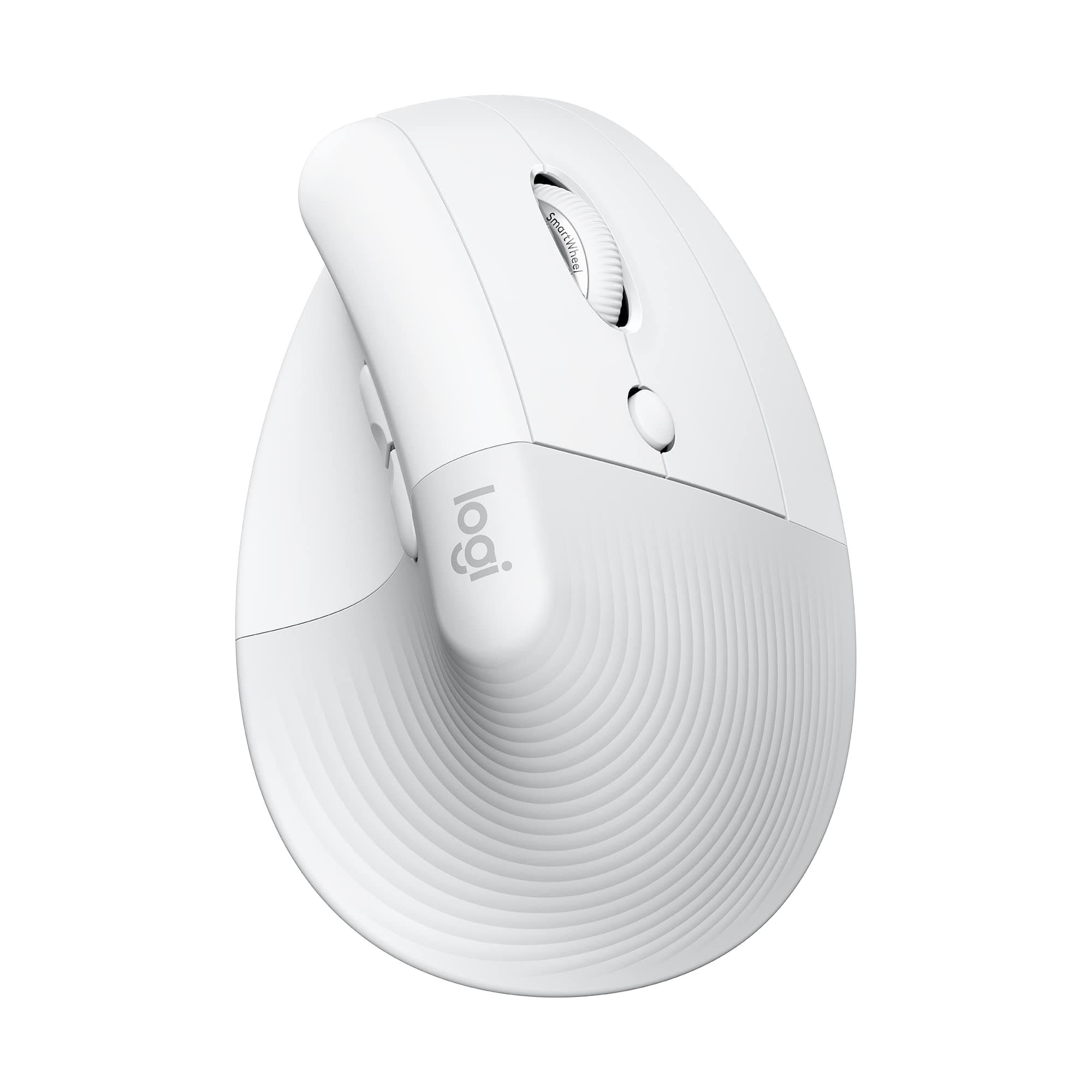 Logitech Lift Vertical Ergonomic Mouse, Wireless, Bluetooth or Logi Bolt USB Receiver, Quiet clicks, 4 Buttons, Compatible with Windows/macOS/iPadOS, Laptop, PC - Off White