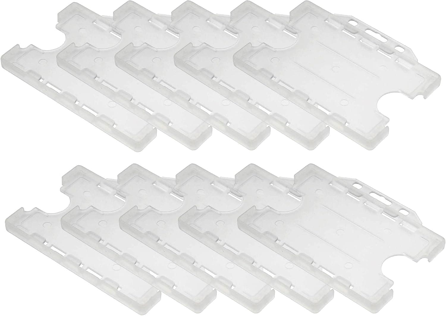 Double Sided ID Card Holder Two Sided Badge Holder Opaque/Clear (Pack of 10)