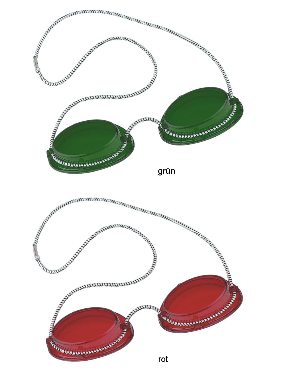 Solarium protective glasses, UV glasses, solarium glasses with elastic band, 1 x green + 1 x red - by Beauty & Legwear Store