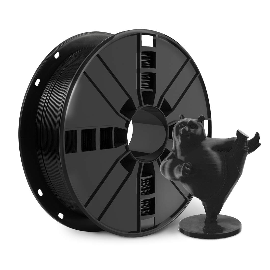 PLA 3D Printer Filament, Black PLA Filament 1.75m, PLA 1kg Spool(2.2lbs), Dimensional Accuracy +/- 0.03mm