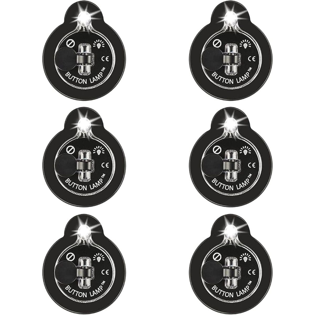 Panther Vision Button LAMP Adhesive LEDs Light Package - Lightweight, Ultra Small, Ultra Bright LED Utility Lights (6 Pack)
