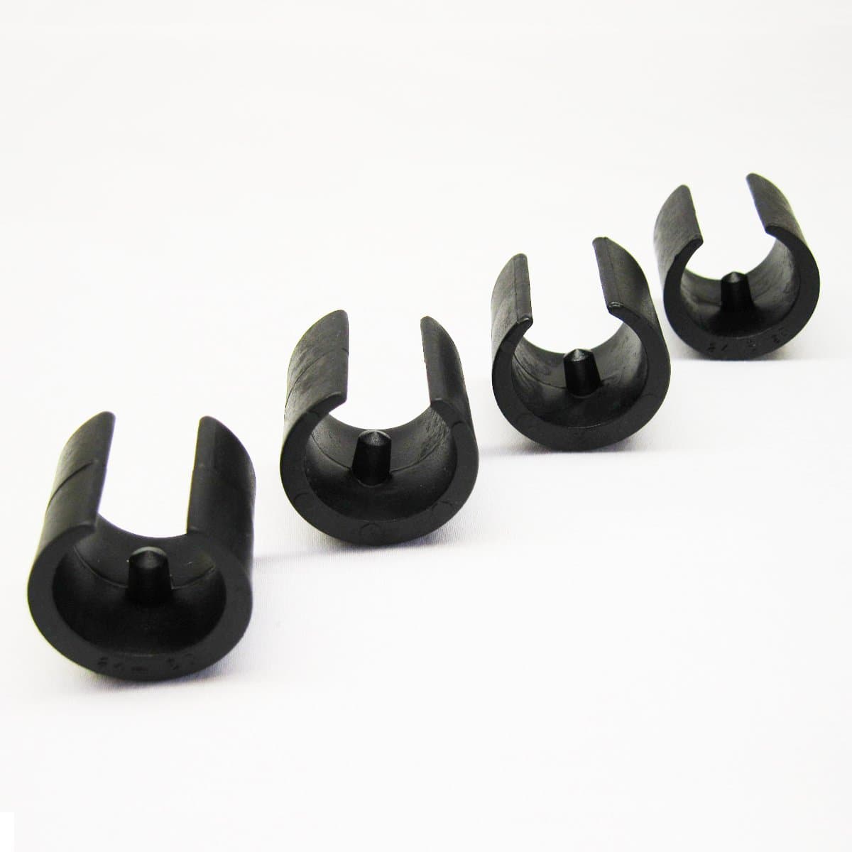 Breuer Chair Glides - Replacement Single Prong U-Shape Plastic Caps in Black (Set of 12) - Made in Italy