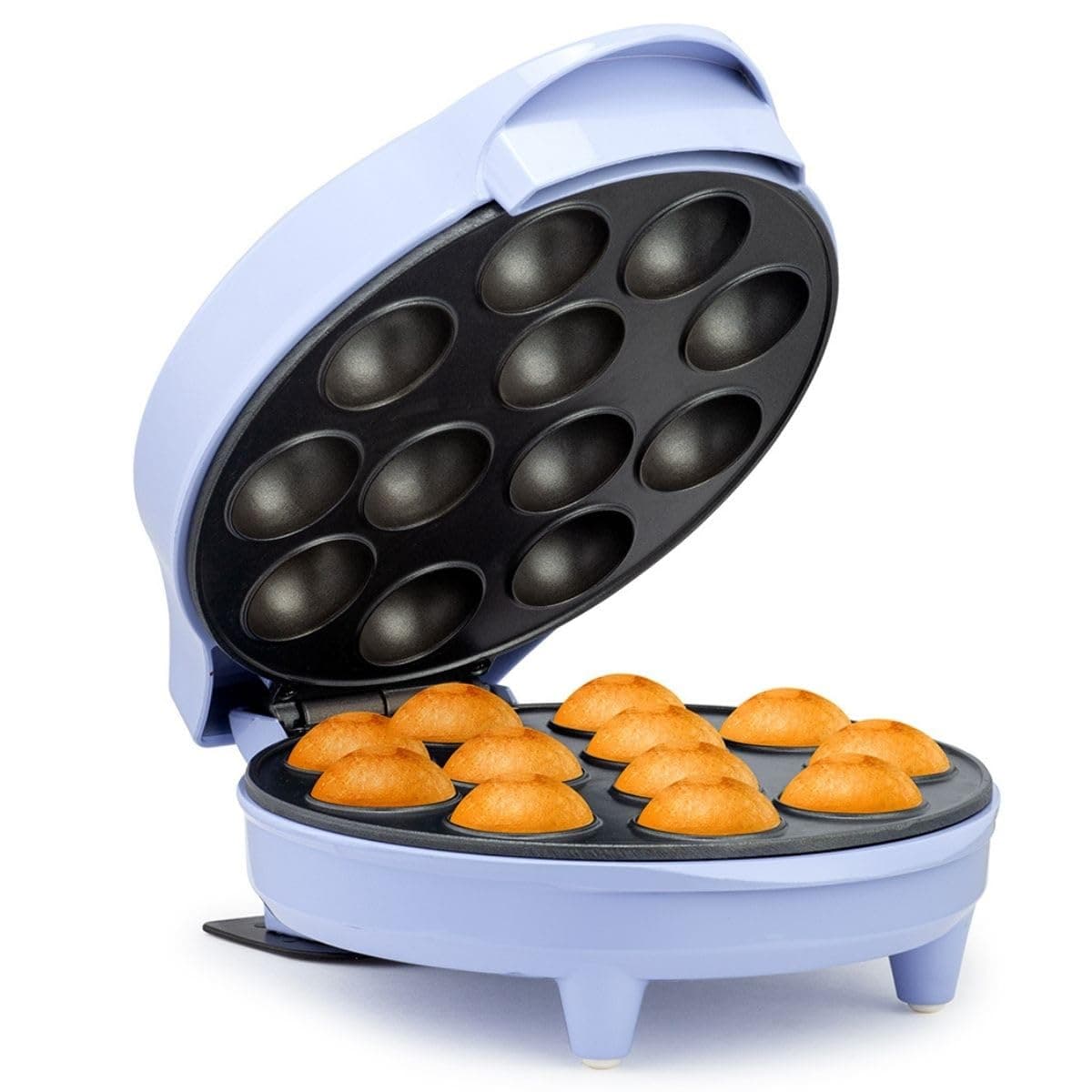 Holstein Housewares 12-Count Cake Pop Maker with Non-Stick Plates & Indicator Lights – Bakes 12 Sweet or Savory Pops Fast, Perfect for Birthday Treats & Holiday Party Snacks, Lavender