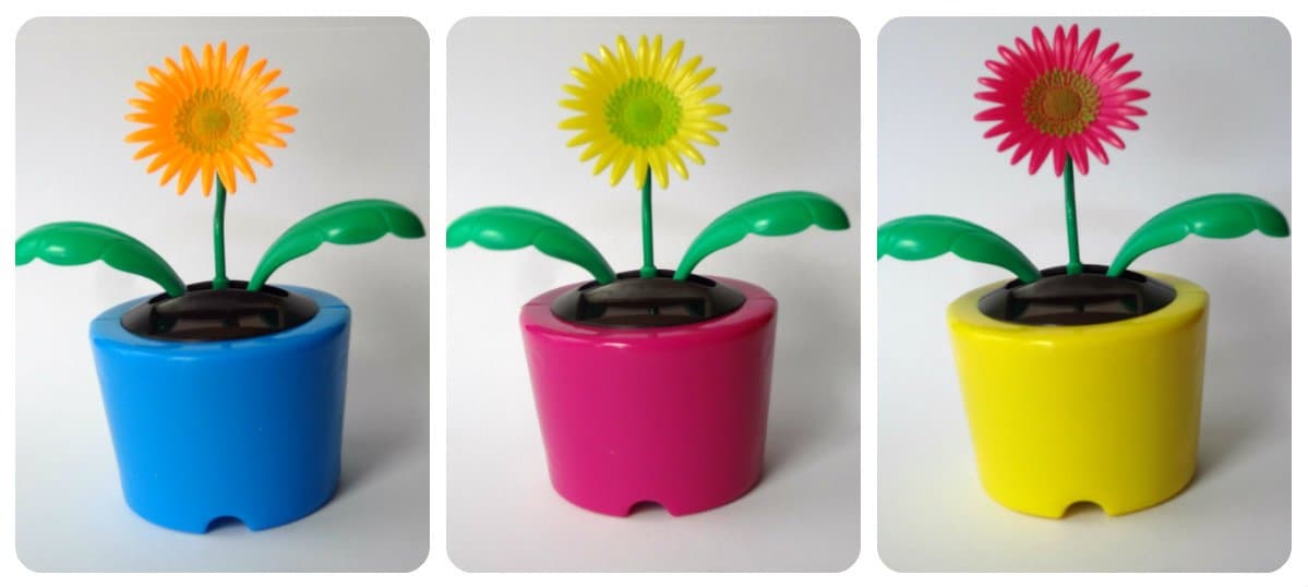 Solar Powered Dancing Gerber Daisy Flower - Package of Three (3) Flowers