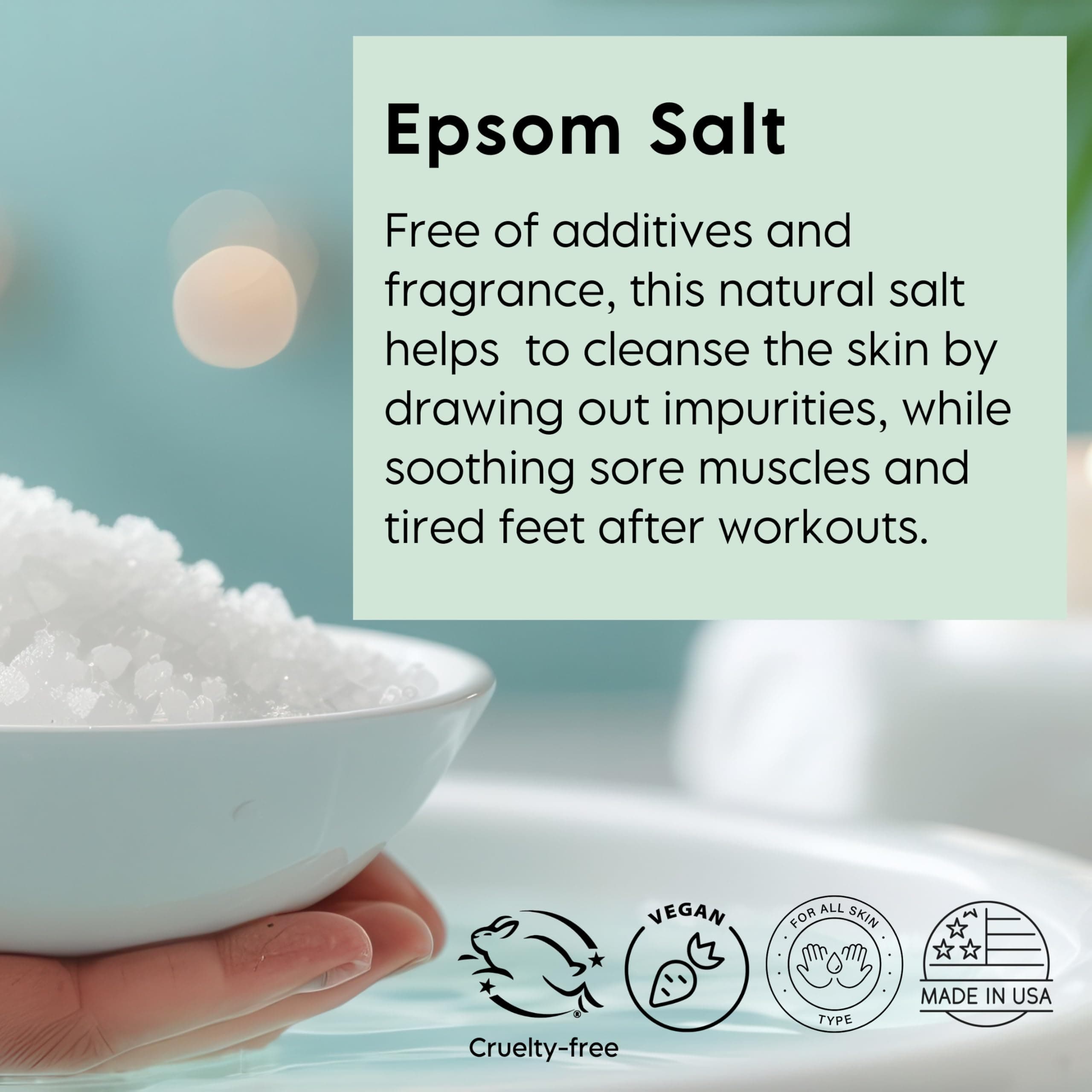 - LA SALT CO Epsoothe 2.2 Lbs Epsom Salt Bath & Foot Soak and Scrub | Pure & Natural Magnesium Sulfate USP | Soothes Muscles & Joints, Enhances Well-Being (5 Pack)