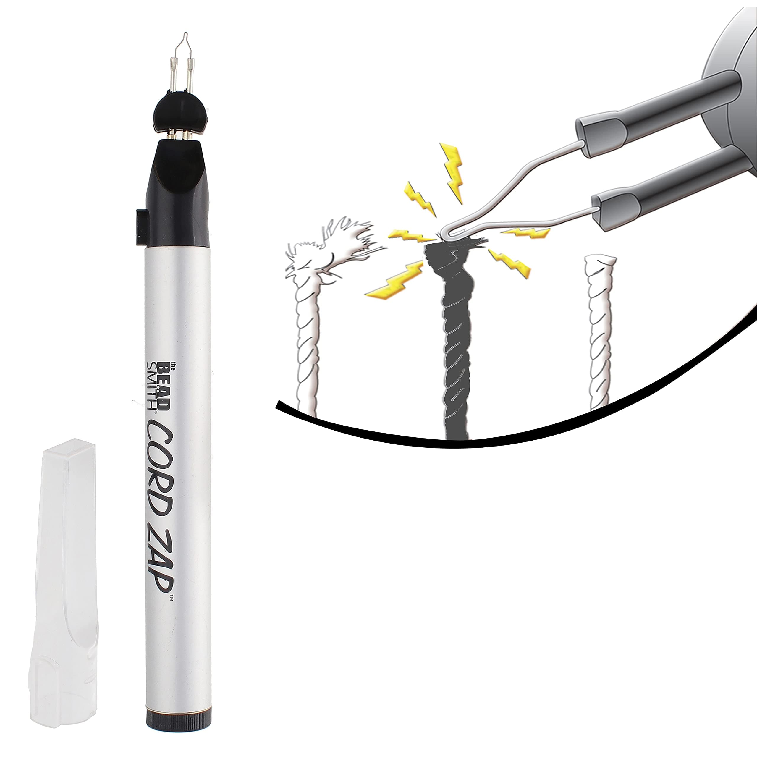 The Beadsmith Cord Zap - 7-Inch Extra Strong Thread Burner for Heavier Cords - Trim, Burn and Melt Thread with one Touch, Ideal for Finishing Bead Weaving and stringing Projects