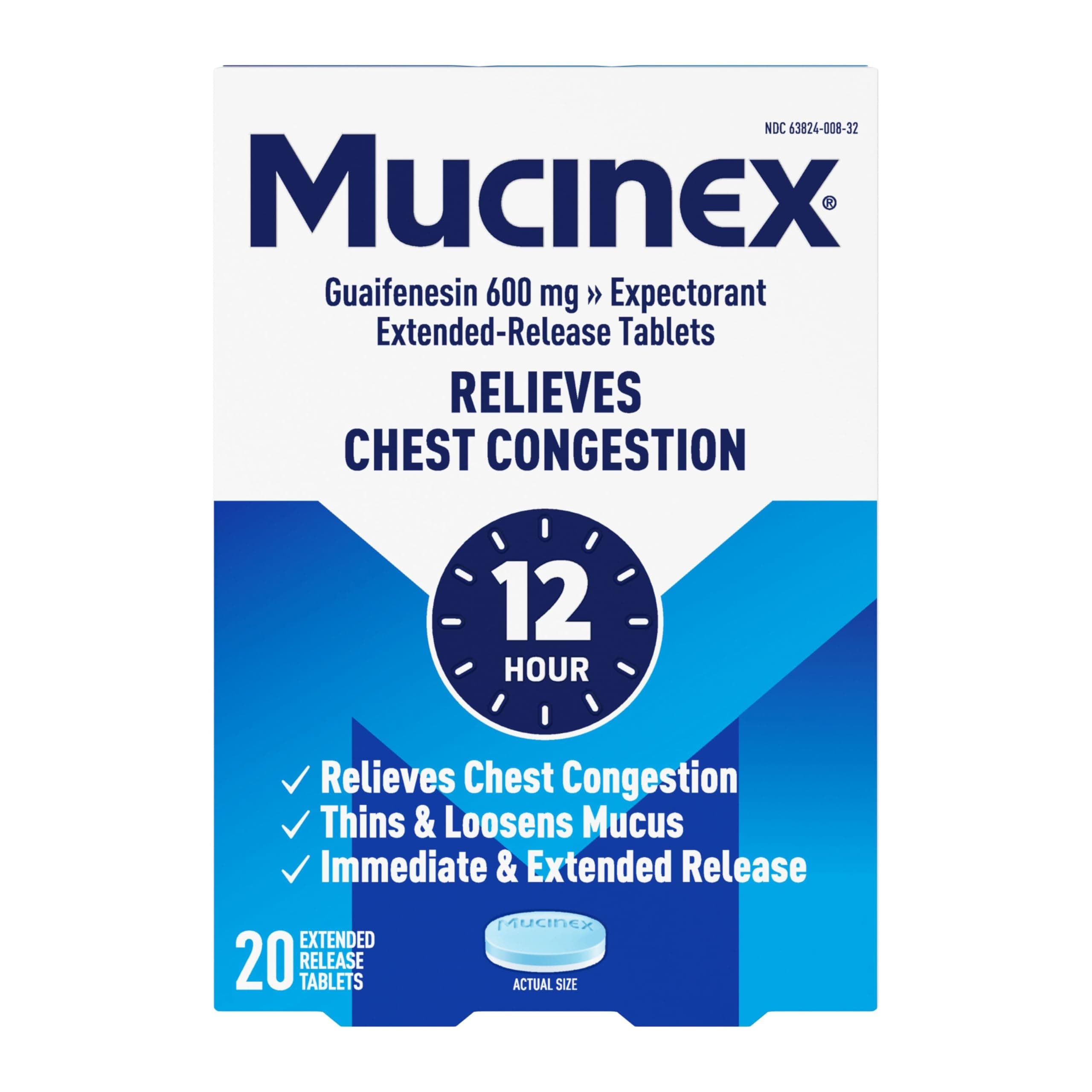 Mucinex Extended-Release, 20 tabs (Pack of 1)