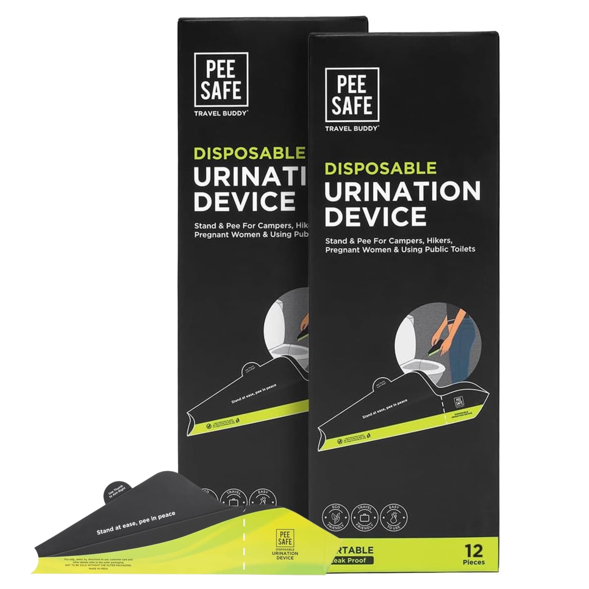 PEESAFE Pee Safe Foldable & Disposable Female Urination Device - 24 Units | For Women, Pregnant Women, Joint Pain Patients & Travelers | Easy To Carry | Reduces The Risk Of UTI