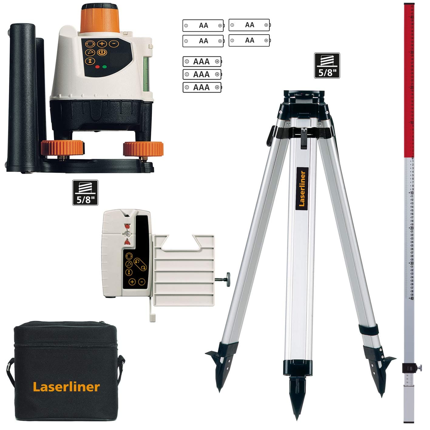 Laserliner026.04.00A Rotation Laser BeamControl-Master 120 Set with Tripod and Measuring Stick