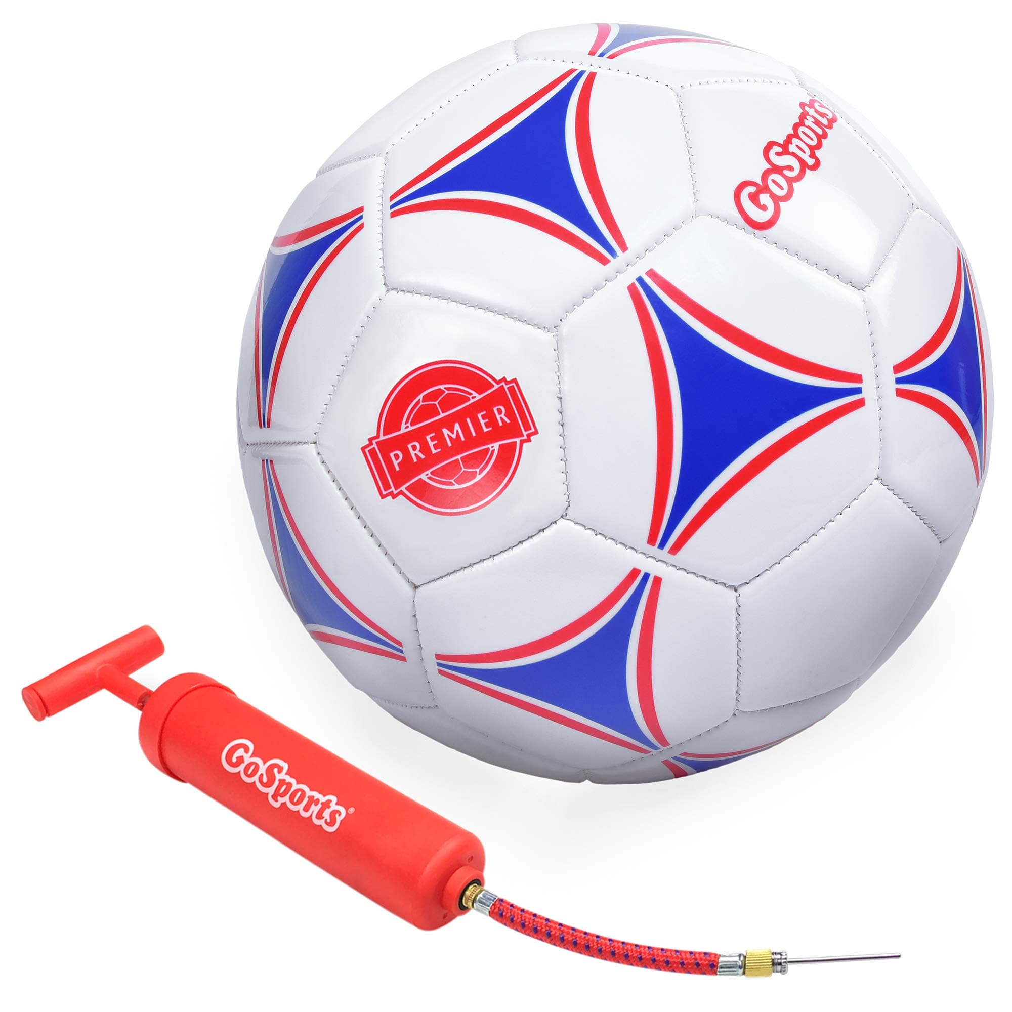 Premier Soccer Balls - Single or 6 Pack - Sizes 3, 4, 5, with Ball Pump