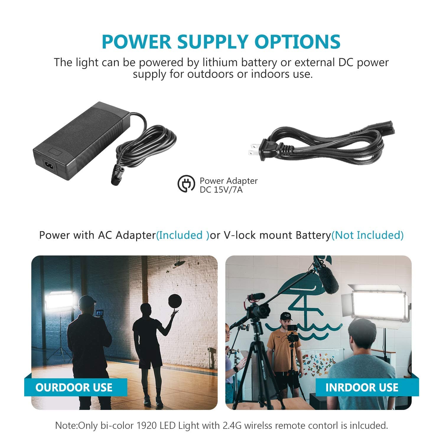 Neewer Advanced 2.4G 1904 LED Video Light, Dimmable Bi-Color LED Panel with LCD Screen, Barndoor and U-Bracket and 2.4G Wireless Remote for Portrait Product Photography, Studio Video Shooting