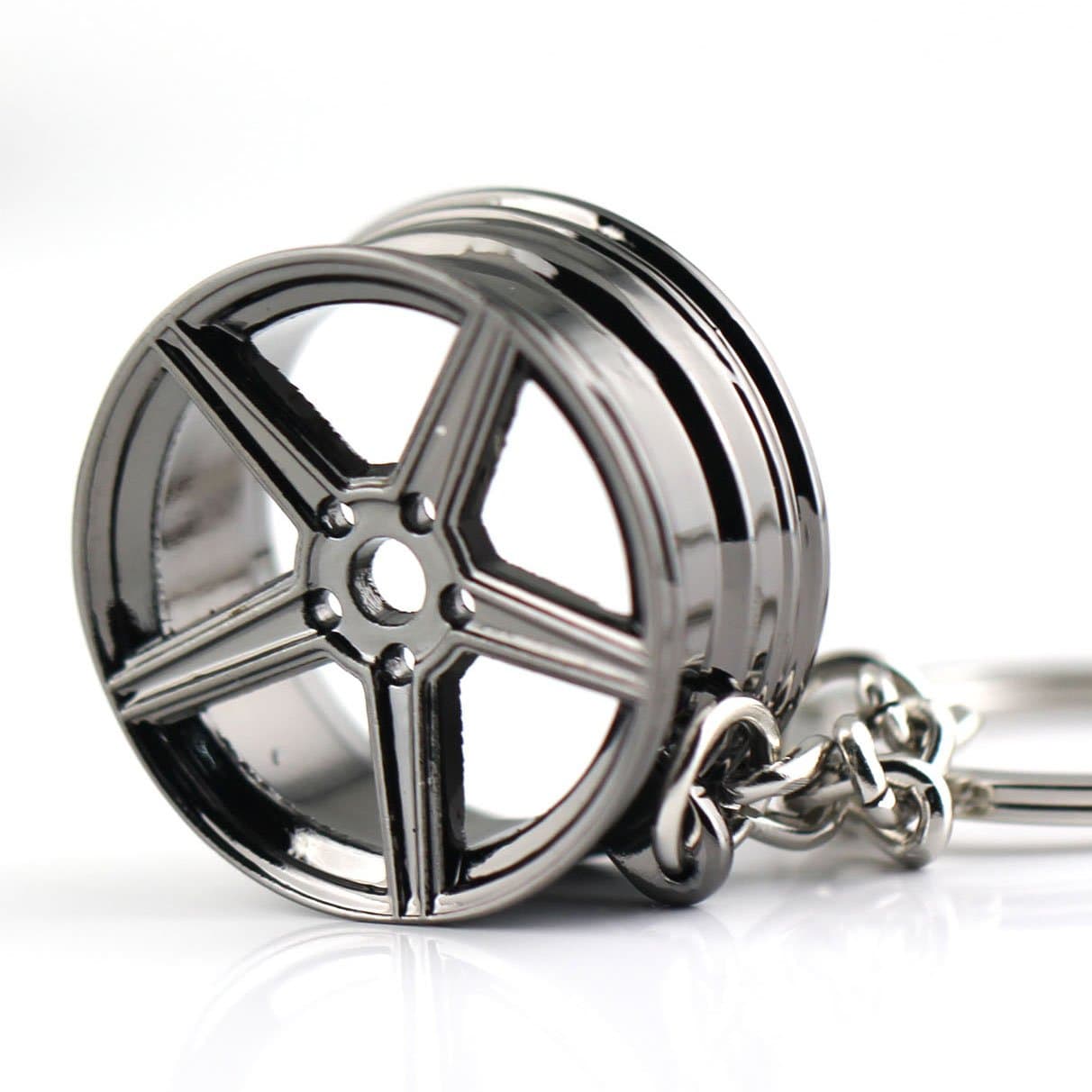 maycom Creative Hot Auto Part Model for MB Wheel Rim Tyre Keychain Keyring Key Chain Ring Keyfob (Black)