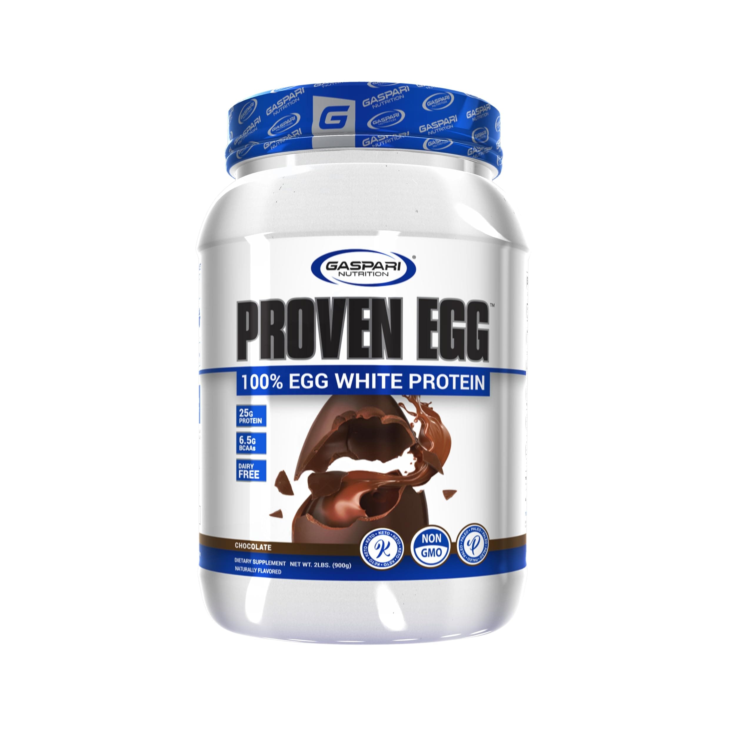 Gaspari Nutrition Proven Egg, 100% Egg White Protein, Chocolate, 2 Lb (900 G)