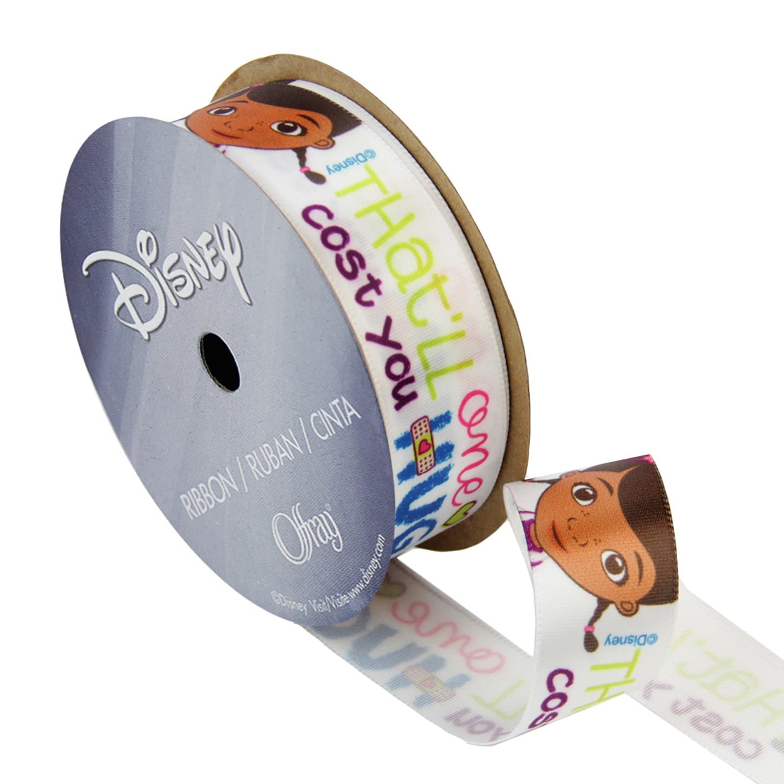 7/8'' Doc McStuffins Ribbon Bandaid White