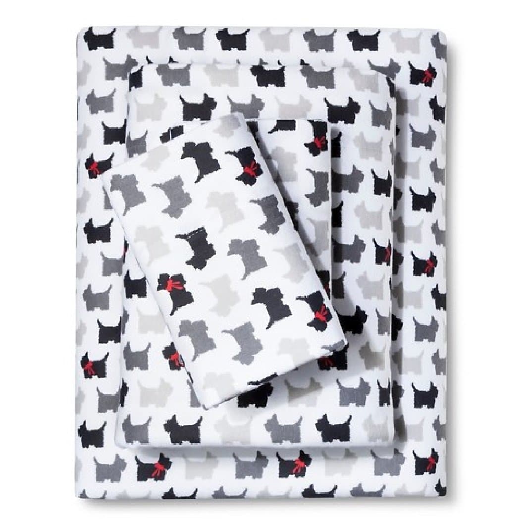 Scottie Doggie ~ Flannel Sheet Set ~ KING