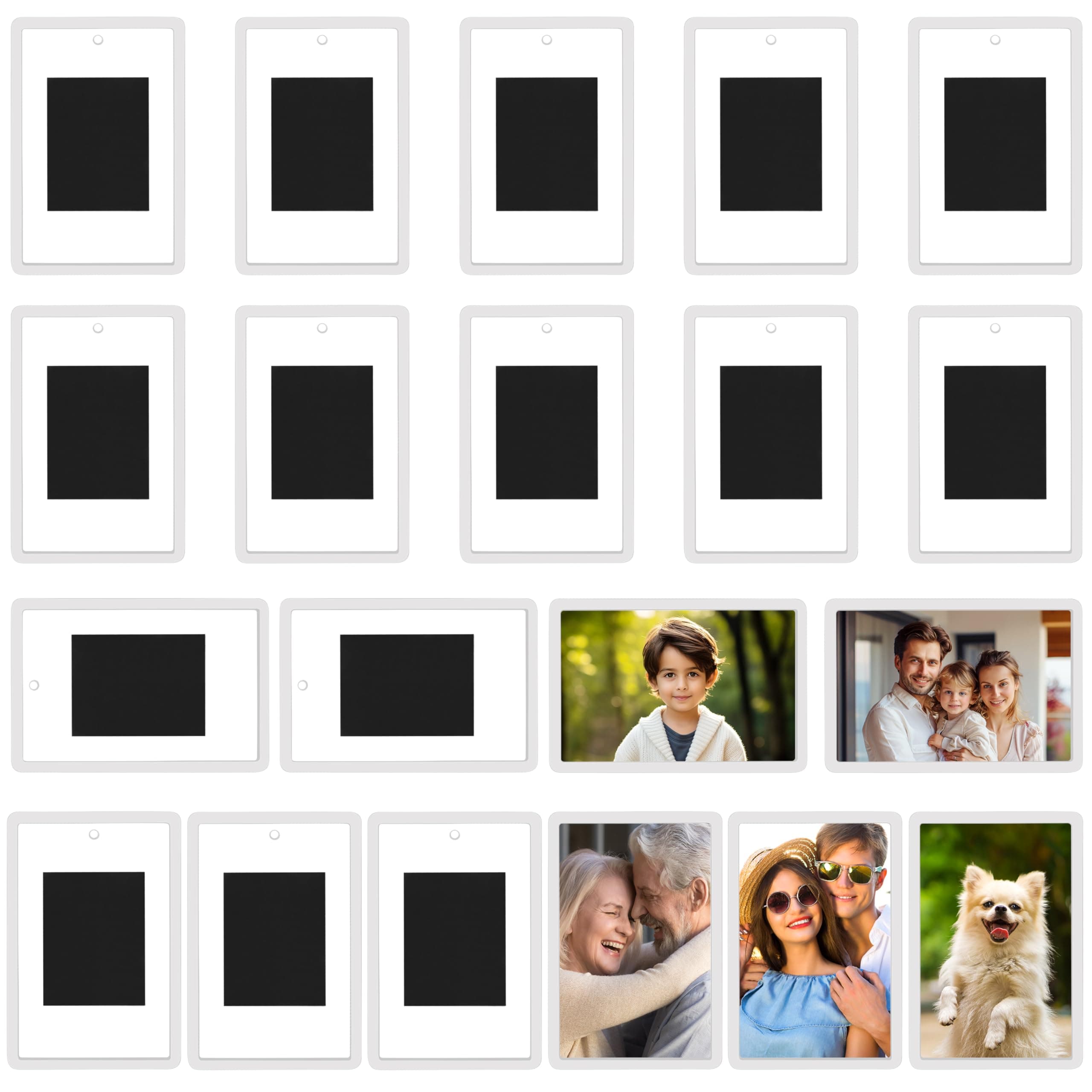 Kurtzy Small Magnetic Picture Frames (20 Pack) - Mini Photo Frames for Personalised Fridge Magnets - For Photos 7 x 4.5cm/2.75 x 1.77 Inches - Photo Magnets for Fridge/Magnetic Frame Blank Inserts