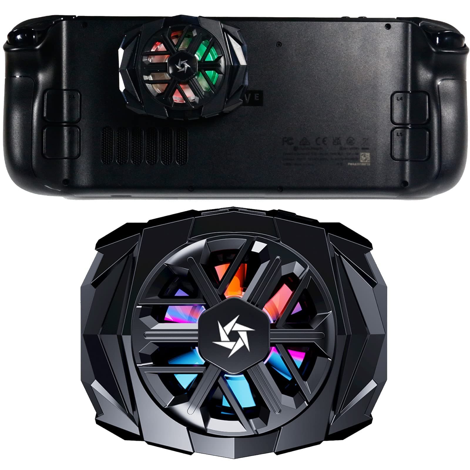 FDTY Steam Deck Dock Cooler,Steam Deck Accessories,Steam Deck Radiator with Fan,Advanced Smartphone Semiconductor Heatsink Cooling Technology - 9-Blade Fan - 12 RGB LEDs - USB Type-C Power Cable