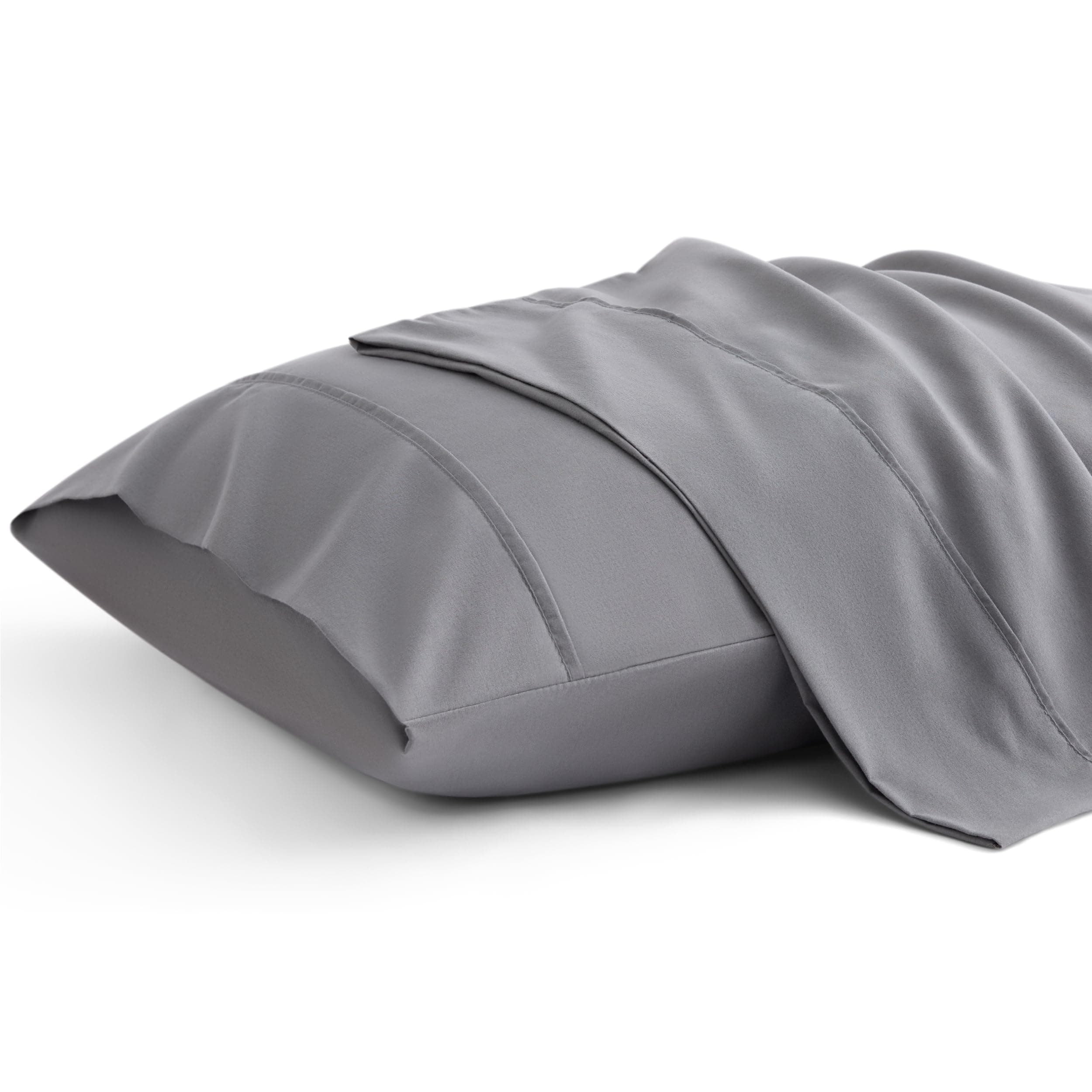 Bedsure Pillow Cases 2 Pack - 50x75 cm Pillowcases with Envelope Closure, Brushed Polyester Microfibre Pillow Covers for Hair and Skin, Pillow Case Standard Size Set of 2, Gifts for Women, Dark Grey