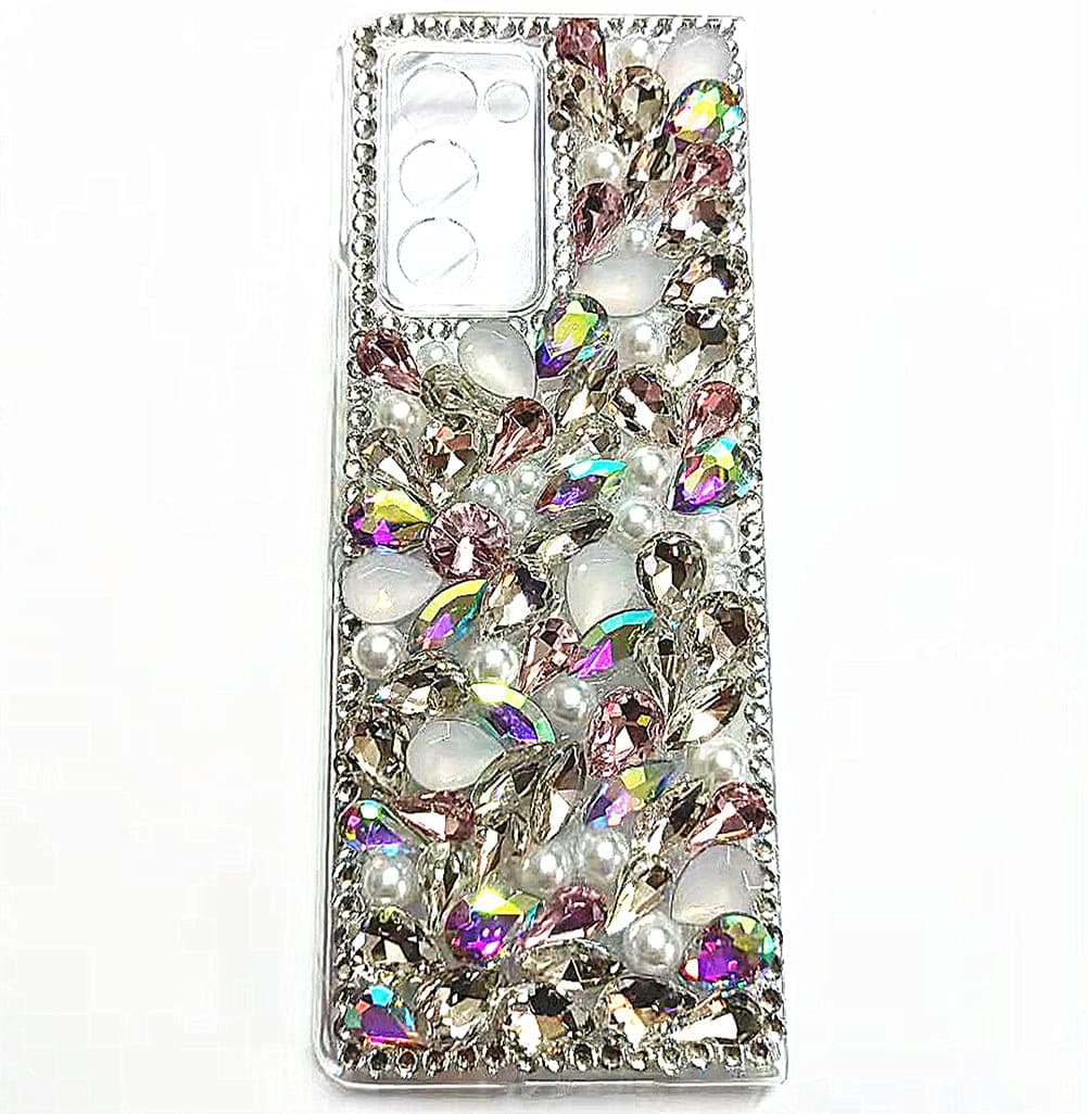 Case for Galaxy Z Fold 2,3D Handmade Luxury Sparkle Rhinestone Pumpkin Car Bear Flower Crystal Diamond Bling Glitter Phone Case for Samsung Galaxy Z Fold 2 5G(Pink Color)