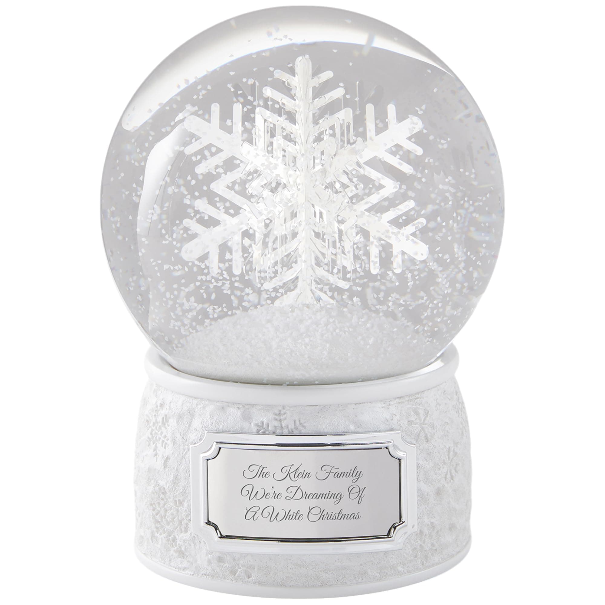 Things Remembered Engraved Spinning Musical Snowflake Snow Globe (Free Customization), Plays Evergreen Music
