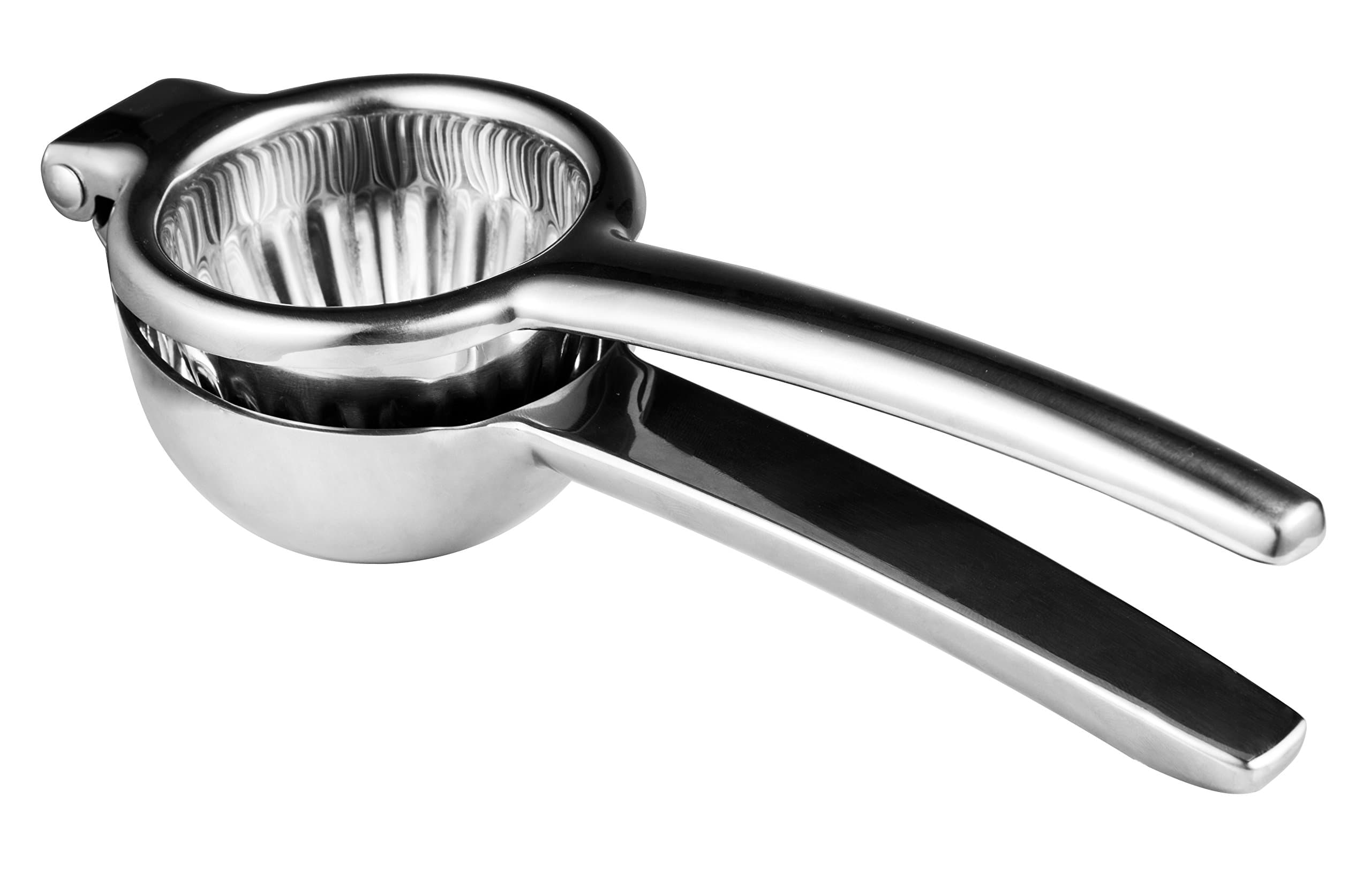 Lemon Lime Squeezer by Homekeros - Truly Solid 18/10 Stainless Steel Manual Citrus Press Juicer with Large Bowl (7.8 cm/3 inches)
