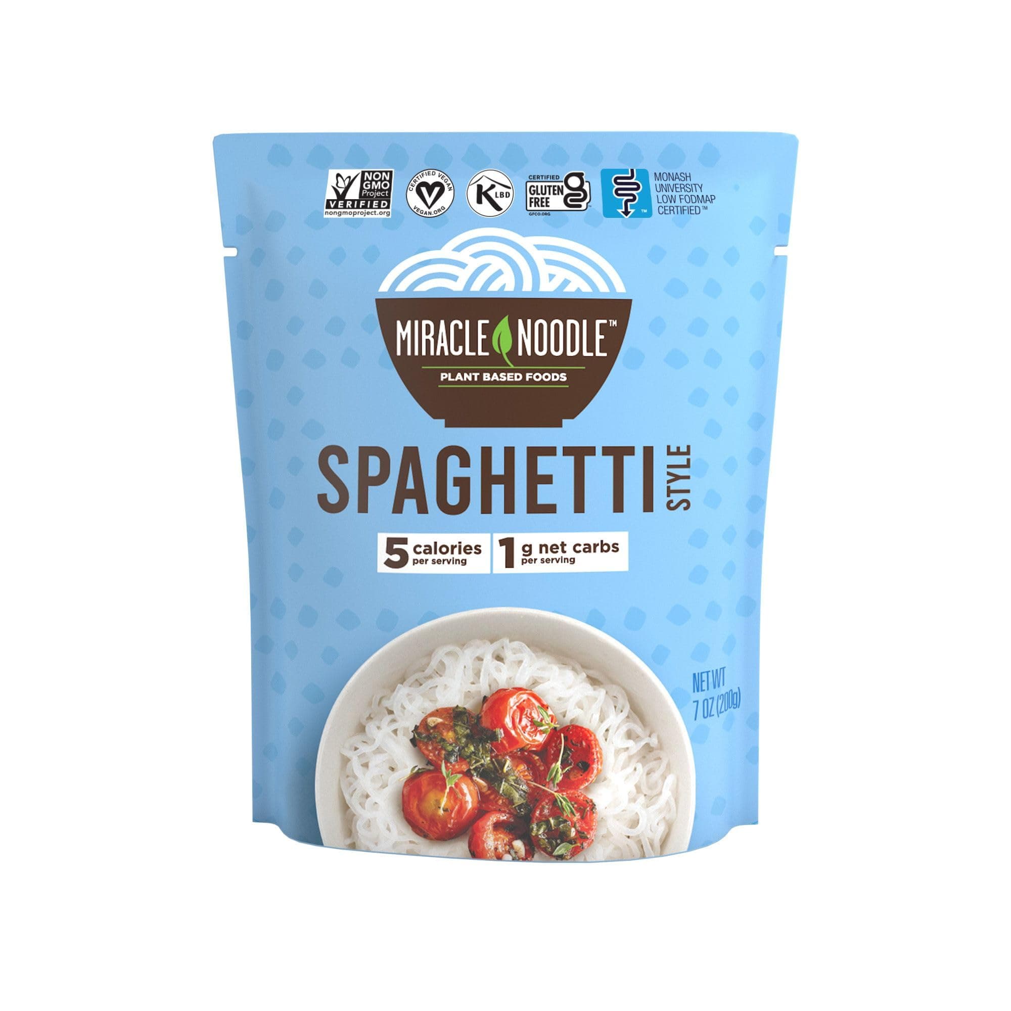 Miracle Noodle Ready to Eat Spaghetti Pasta, 7 Oz (Pack of 6), Plant Based Shirataki Konjac Noodles, 5 Calories, 1g Net Carbs Per Serving, Keto, Gluten-Free