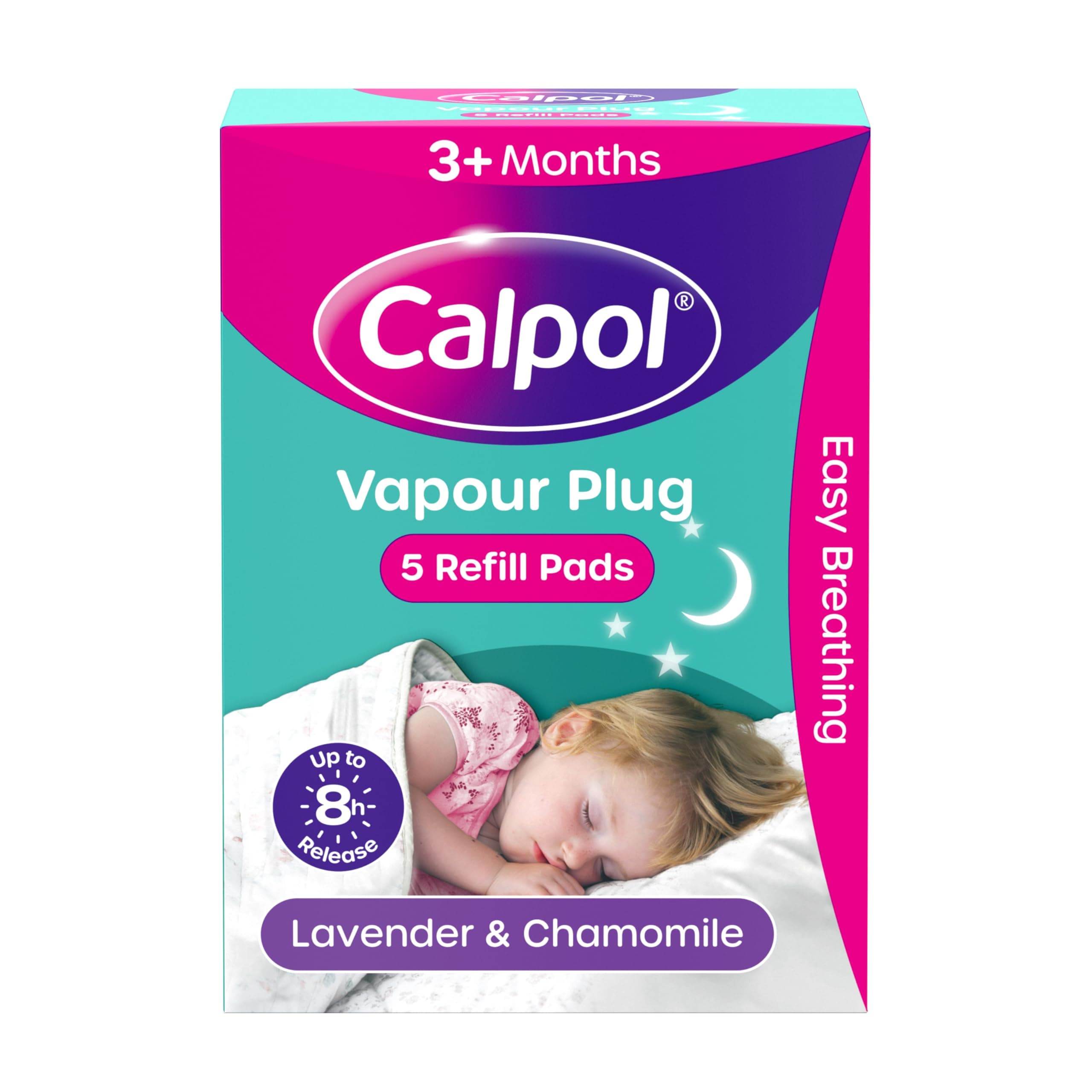 Vapour Plug Refills 5 Count (Pack of 1), Lavender & Chamomile, Helps with Clear and Easy Breathing, Vapour Plug In & Nightlight Refill Pads for Soothing 8 Hour Night-Time Comfort, 3+ Months
