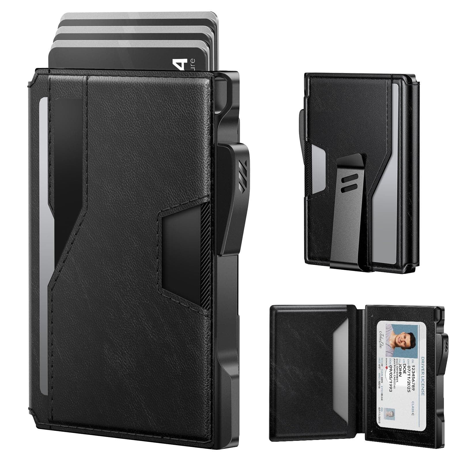 typecaseSmart Wallet for Men: Metal Rfid Blocking Card Case, Ultra-Slim Bifold Wallet, Magnetic Card Holder, 9-13 Cards Capacitiy, Smart Pop up Wallet for Men with Money Clip - BlackCarbonfree Certified